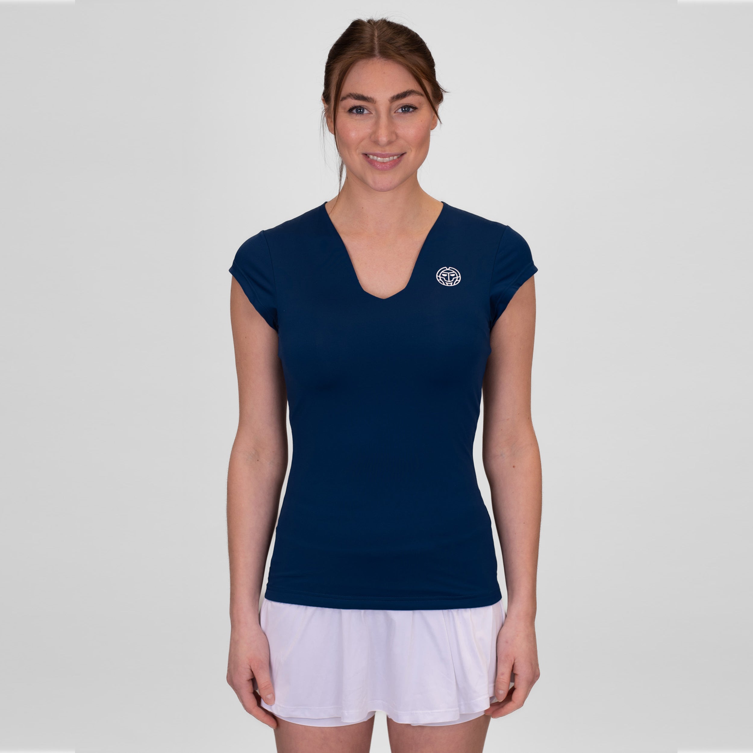 BIDI BADU Crew V-Neck T-Shirt Women-Dark Blue