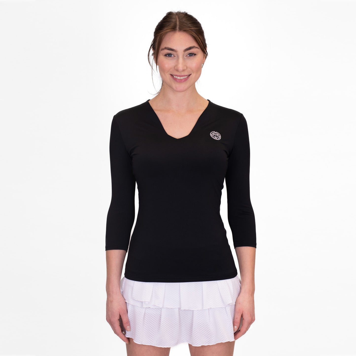 BIDI BADU Crew V-Neck Longsleeve Damen-Schwarz