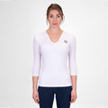 Crew V-Neck Long Sleeve Women-White