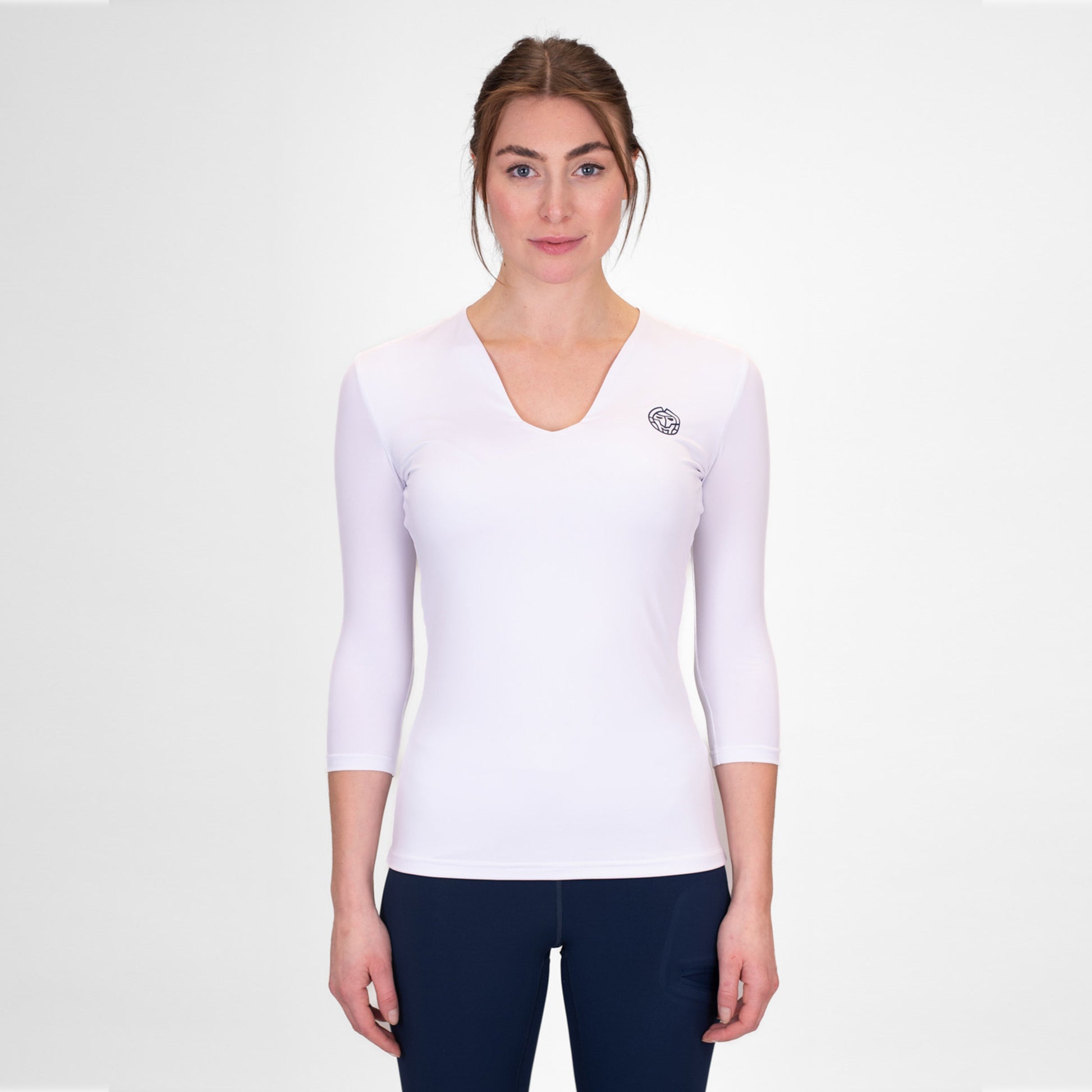 BIDI BADU Crew V-Neck Long Sleeve Women-White