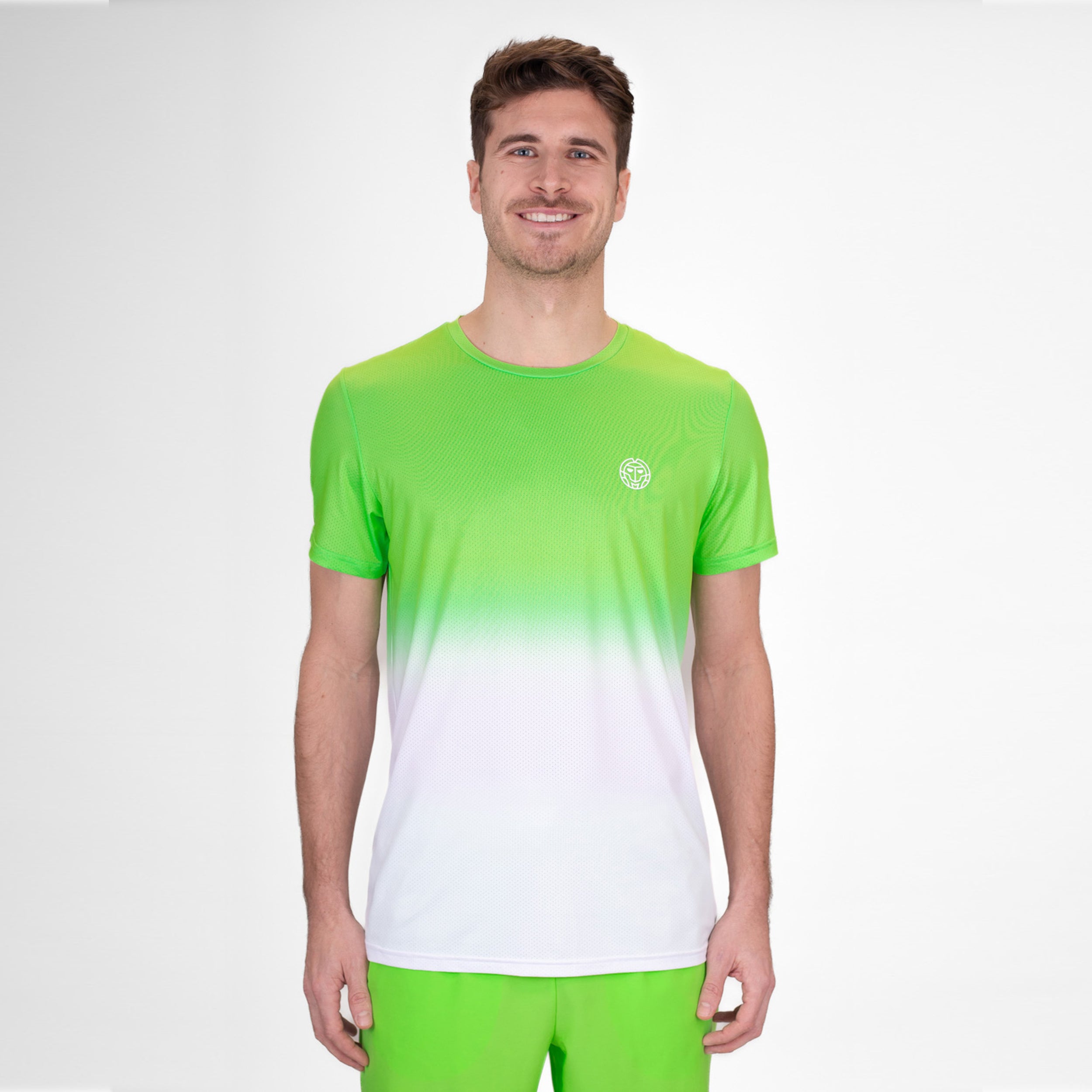 BIDI BADU Crew Gradiant T-Shirt Herren-Neongrün,Weiß