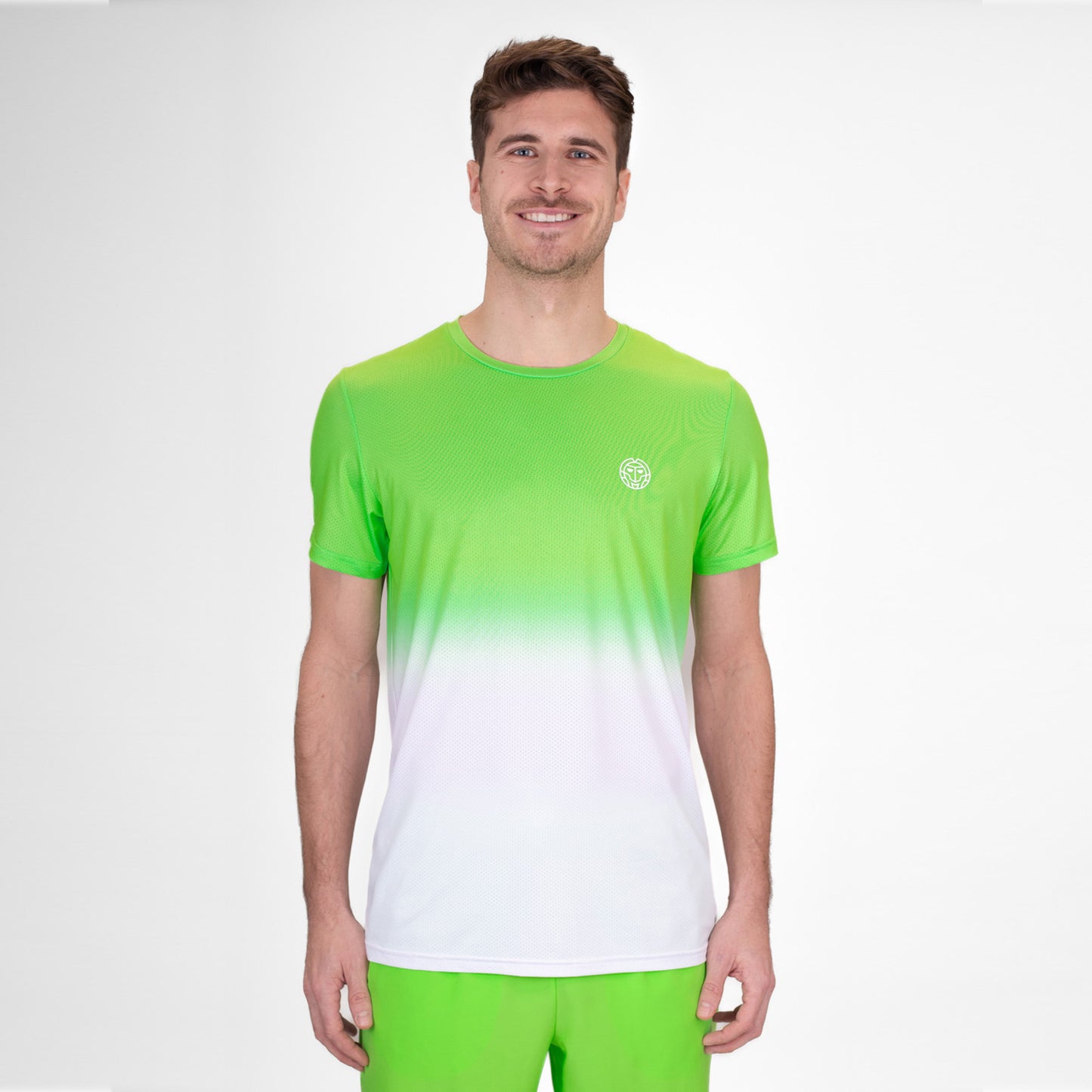BIDI BADU Crew Gradiant T-Shirt Herren-Neongrün,Weiß