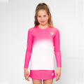 Crew Gradiant Long Sleeve Girls-Pink,White