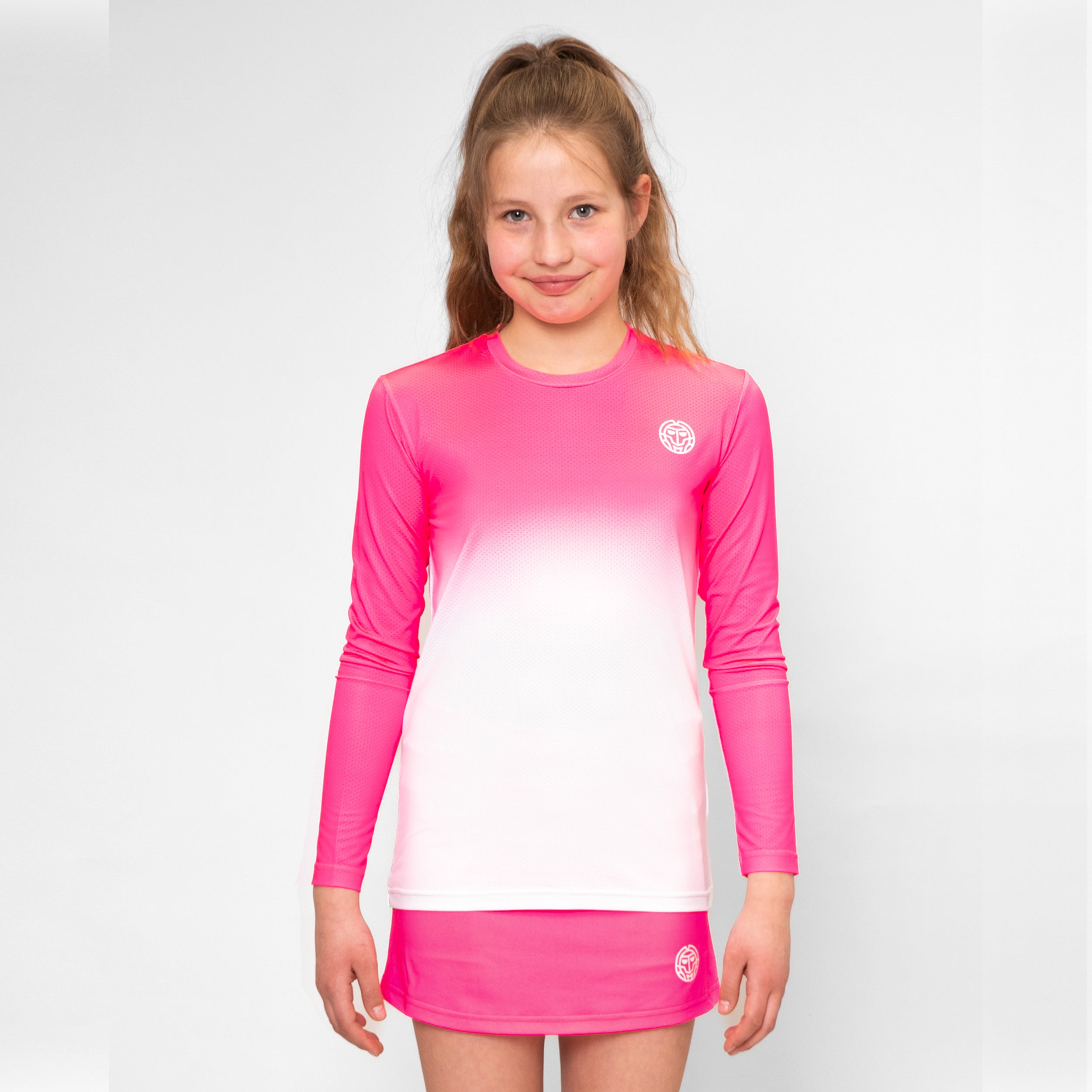 BIDI BADU Crew Gradiant Long Sleeve Girls-Pink,White