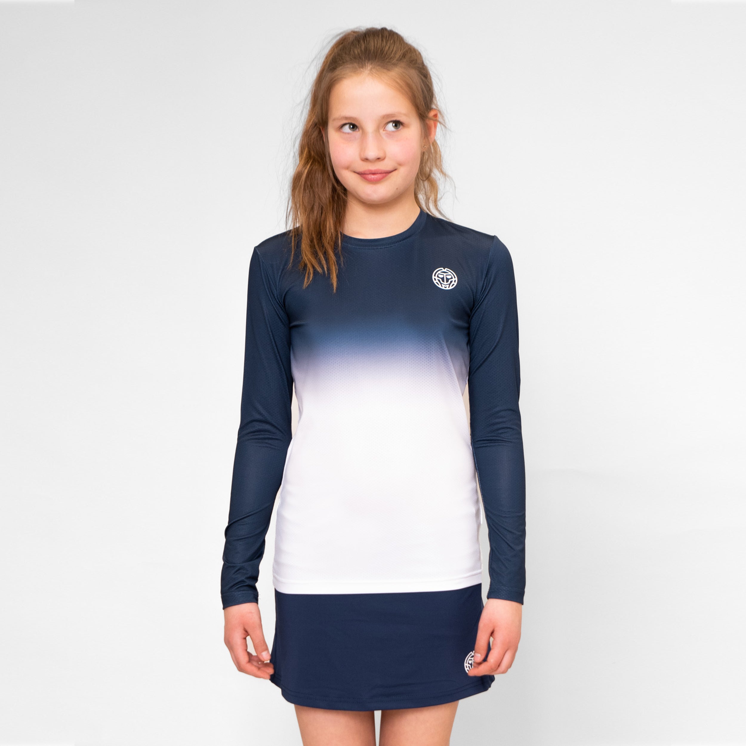 BIDI BADU Crew Gradiant Long Sleeve Girls-Dark Blue,White