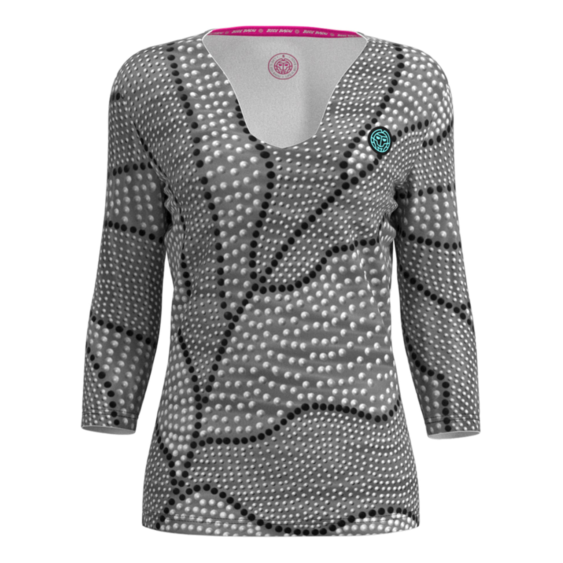 BIDI BADU Crew V-Neck Longsleeve Damen - schwarz, weiß