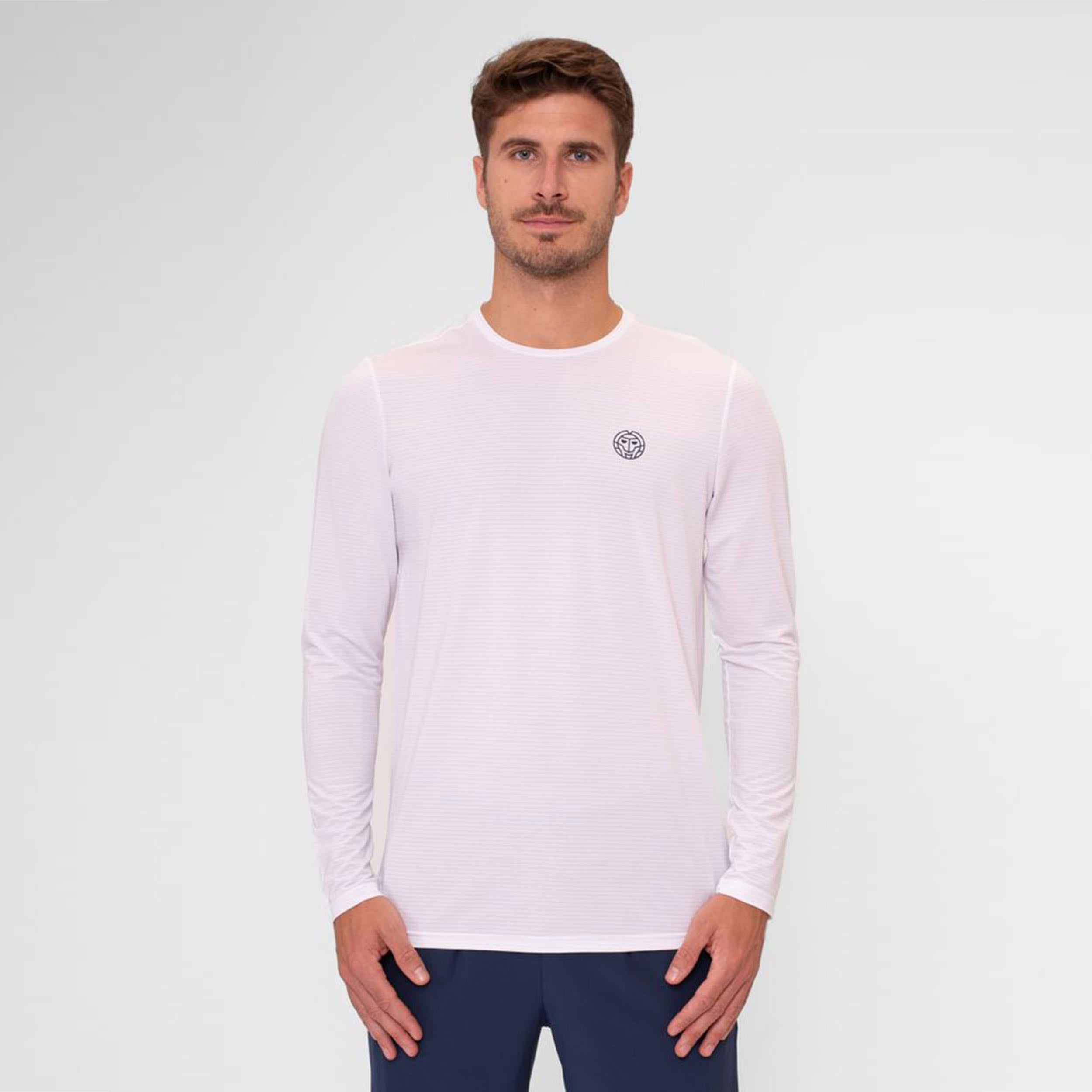 BIDI BADU Crew Roundneck Longsleeve Herren-Weiß