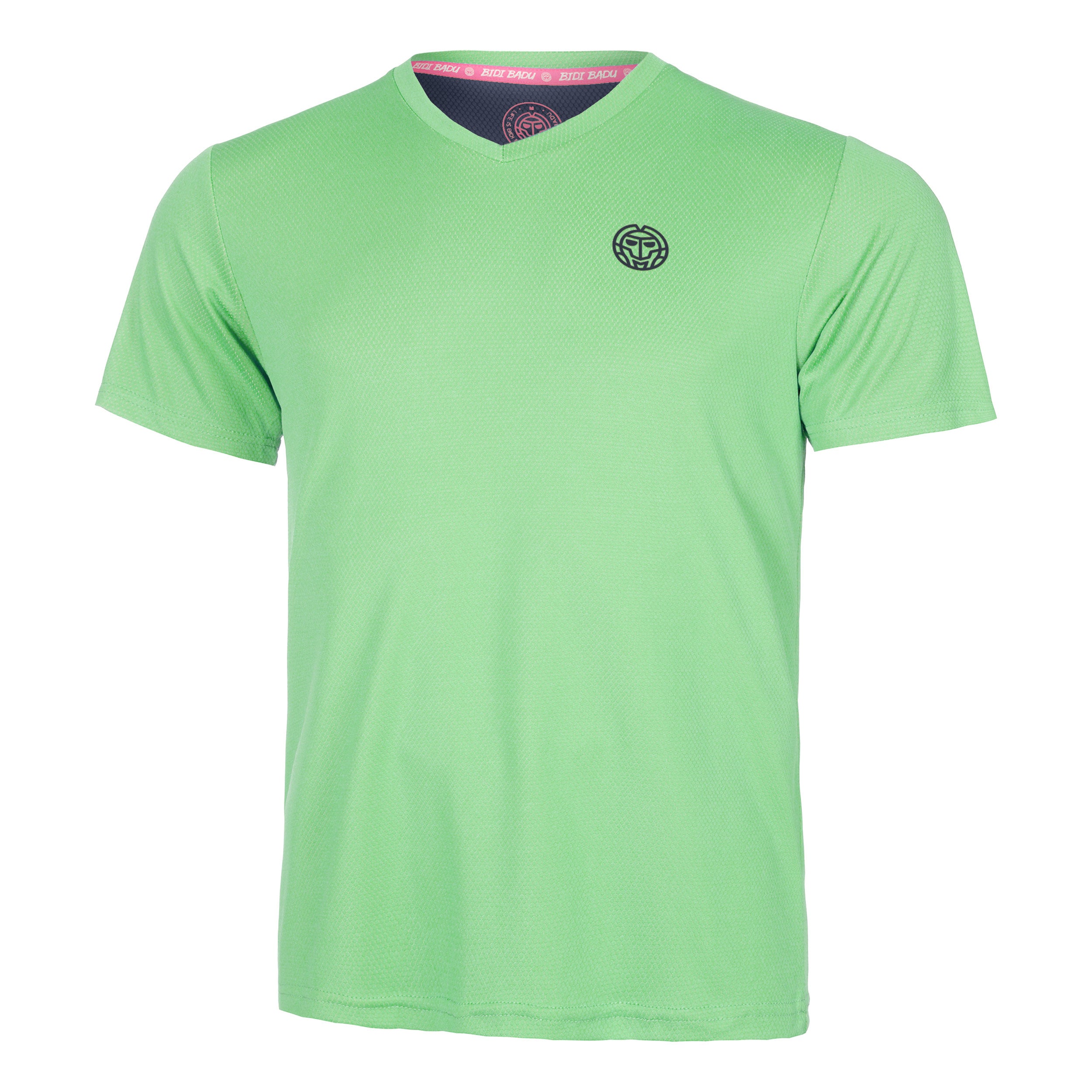 BIDI BADU Crew Inside Out V-Neck T-Shirt Men-Neon Green,Dark Blue