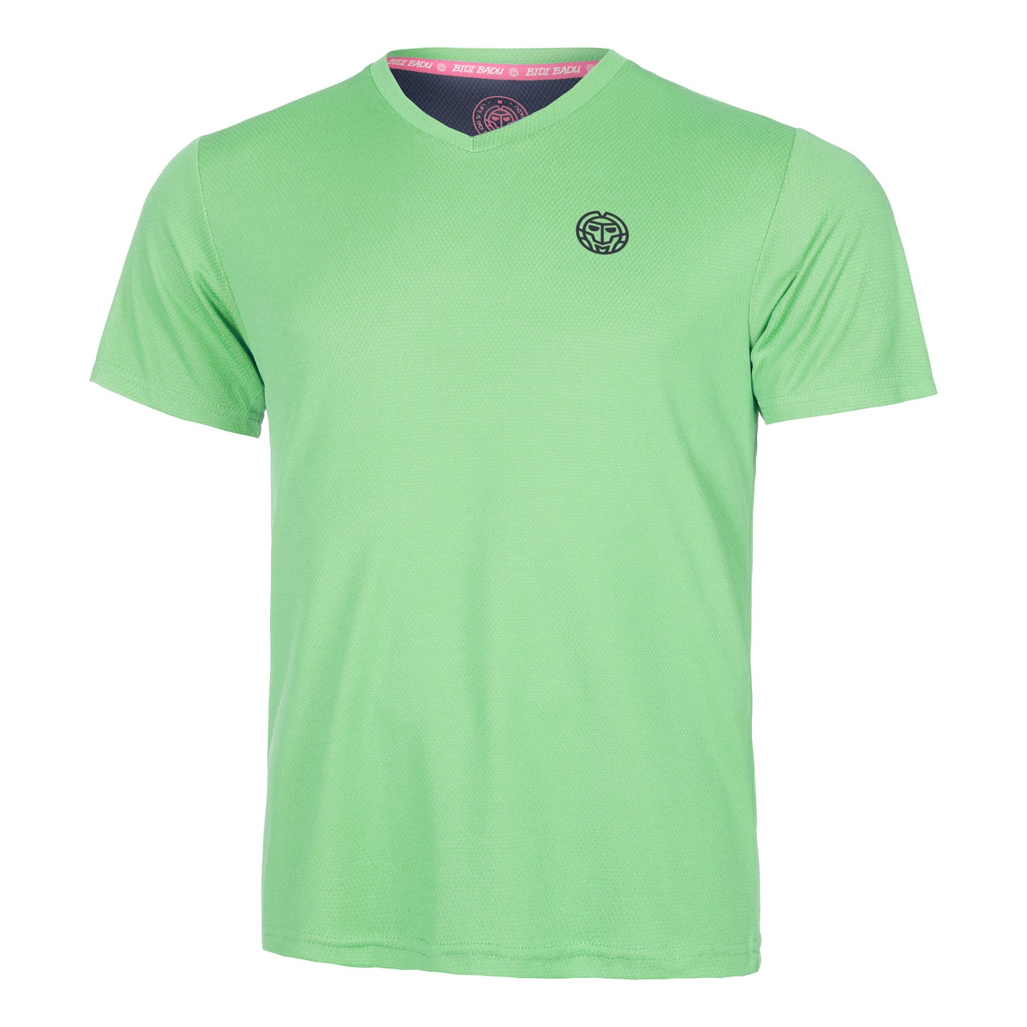 BIDI BADU Crew Inside Out V-Neck T-Shirt Men-Neon Green,Dark Blue