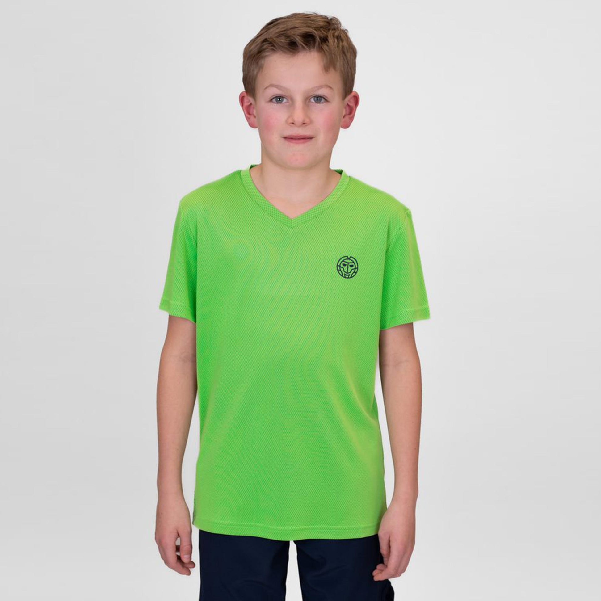 BIDI BADU Crew Inside Out V-Neck T-Shirt Boys-Neon Green,Dark Blue