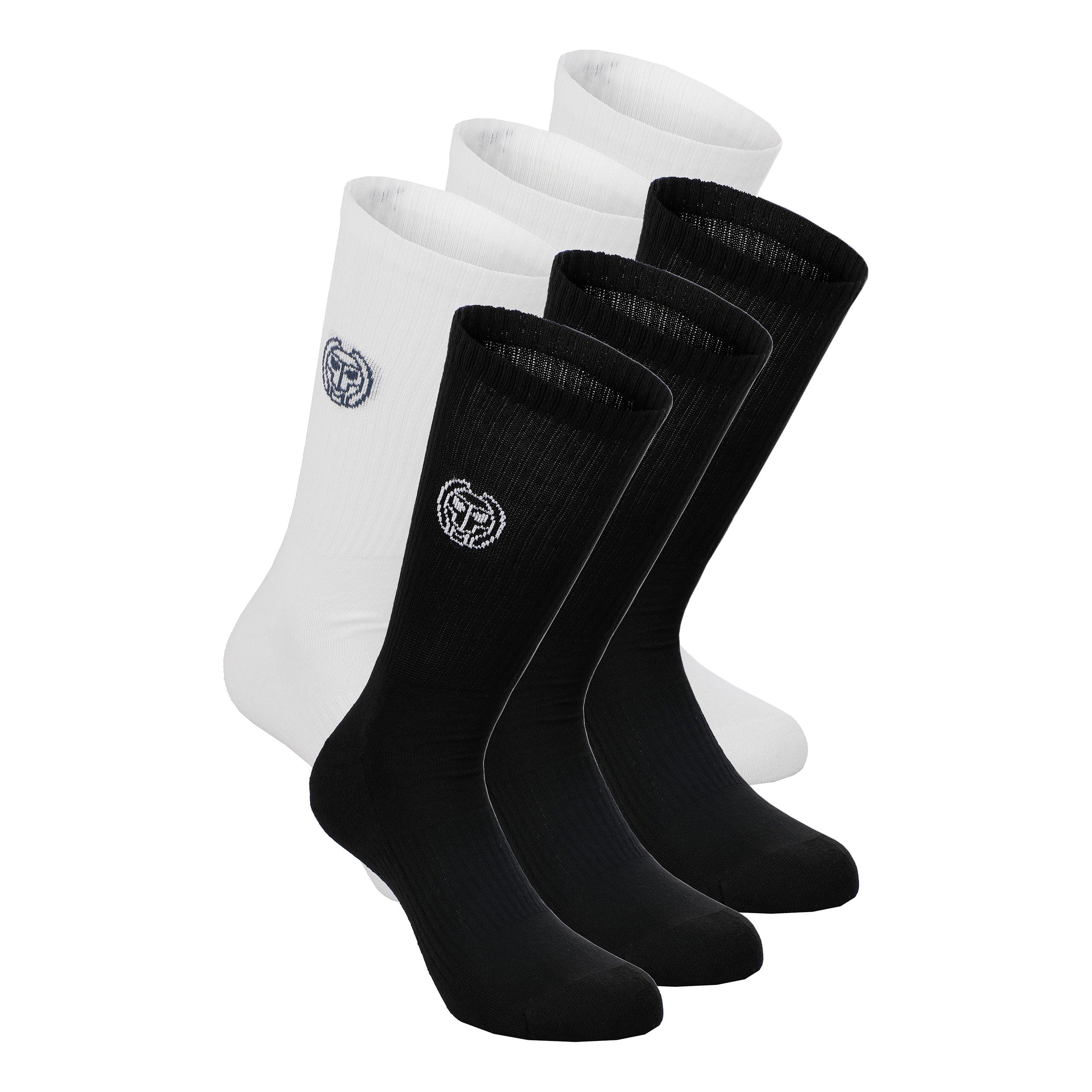 BIDI BADU Don Carlito XXL Crew Move Sports Socks 6 Pack-Black,White