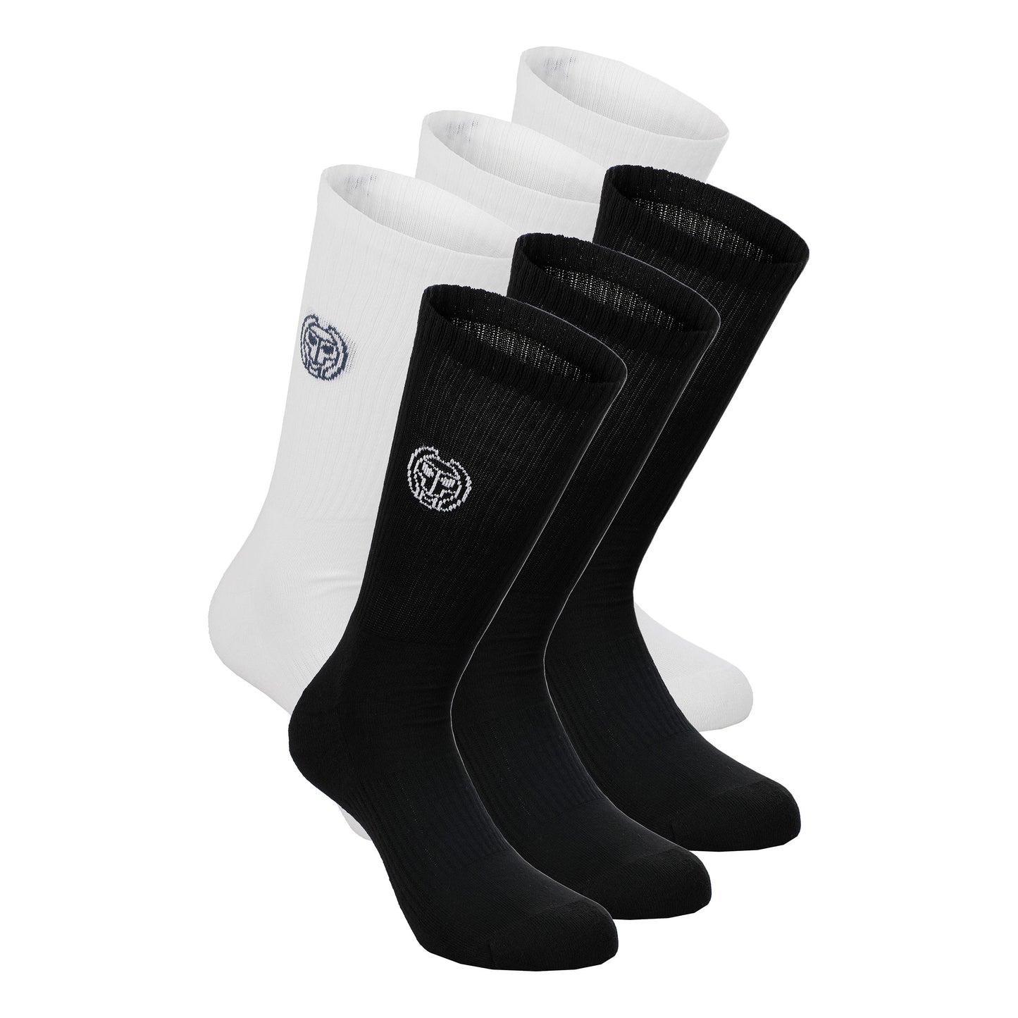 BIDI BADU Don Carlito XXL Crew Move Sports Socks 6 Pack-Black,White