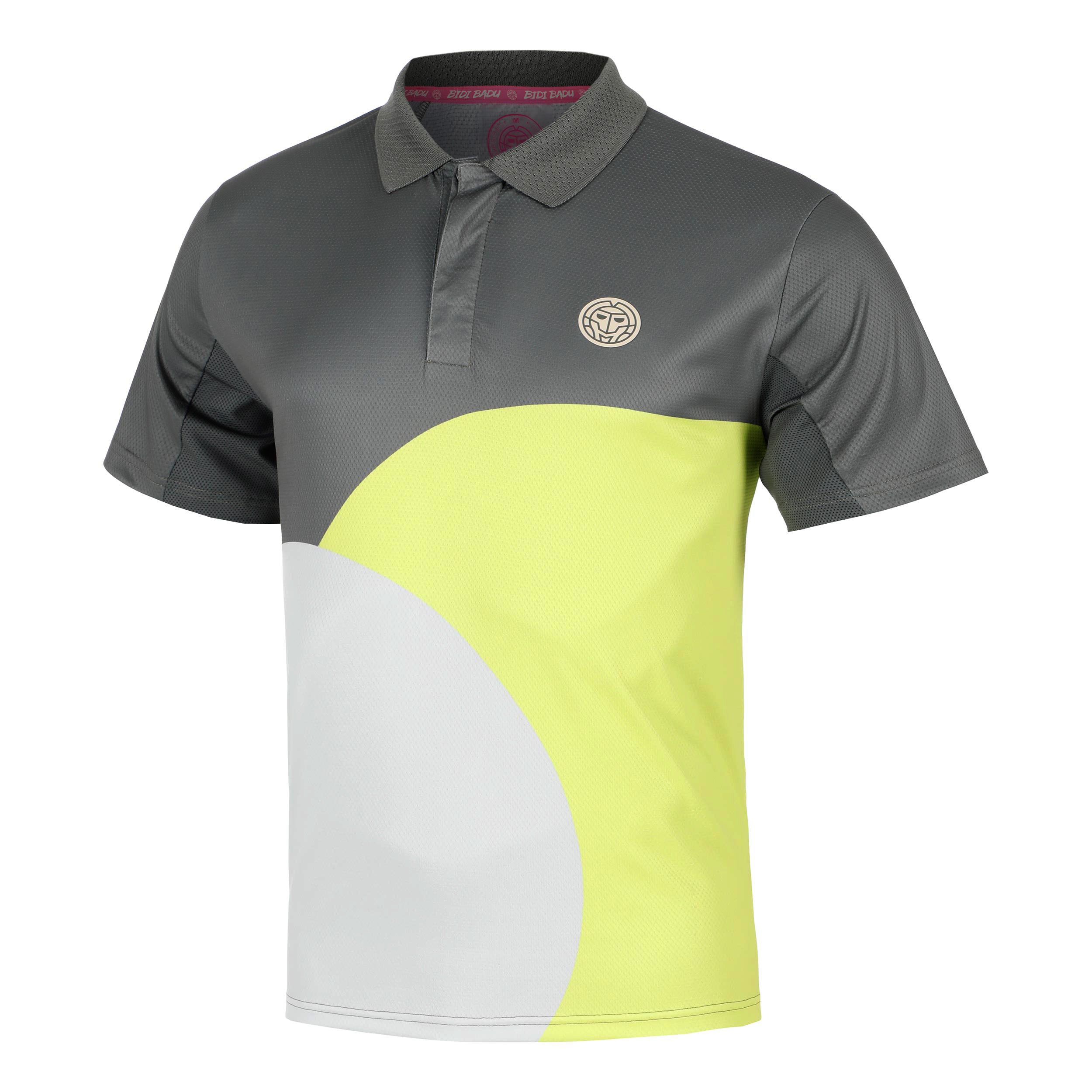 BIDI BADU Bubble Polo Men-Grey,Lemon