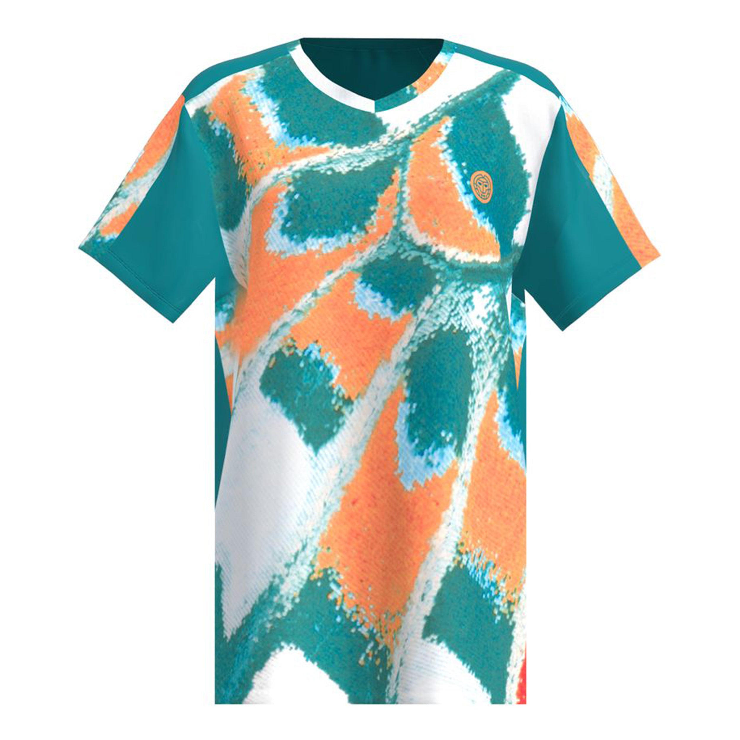 BIDI BADU Melbourne 2025 V-Neck T-Shirt Men-Petrol,Orange