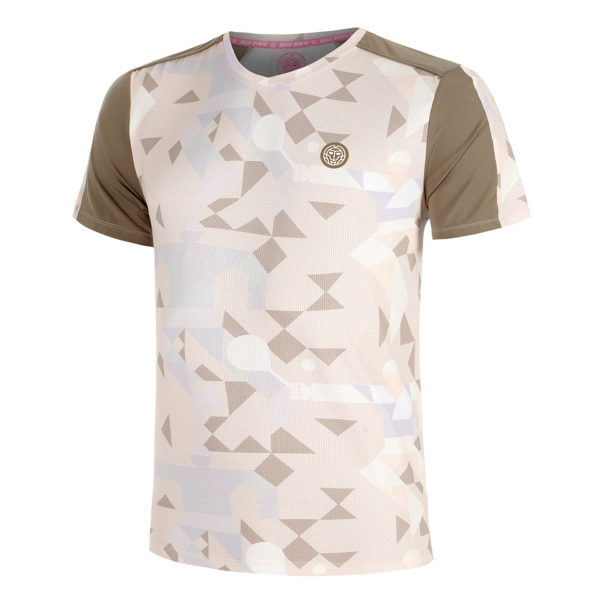 BIDI BADU Paris 2025 V-Neck T-Shirt Herren-Beige,Braun