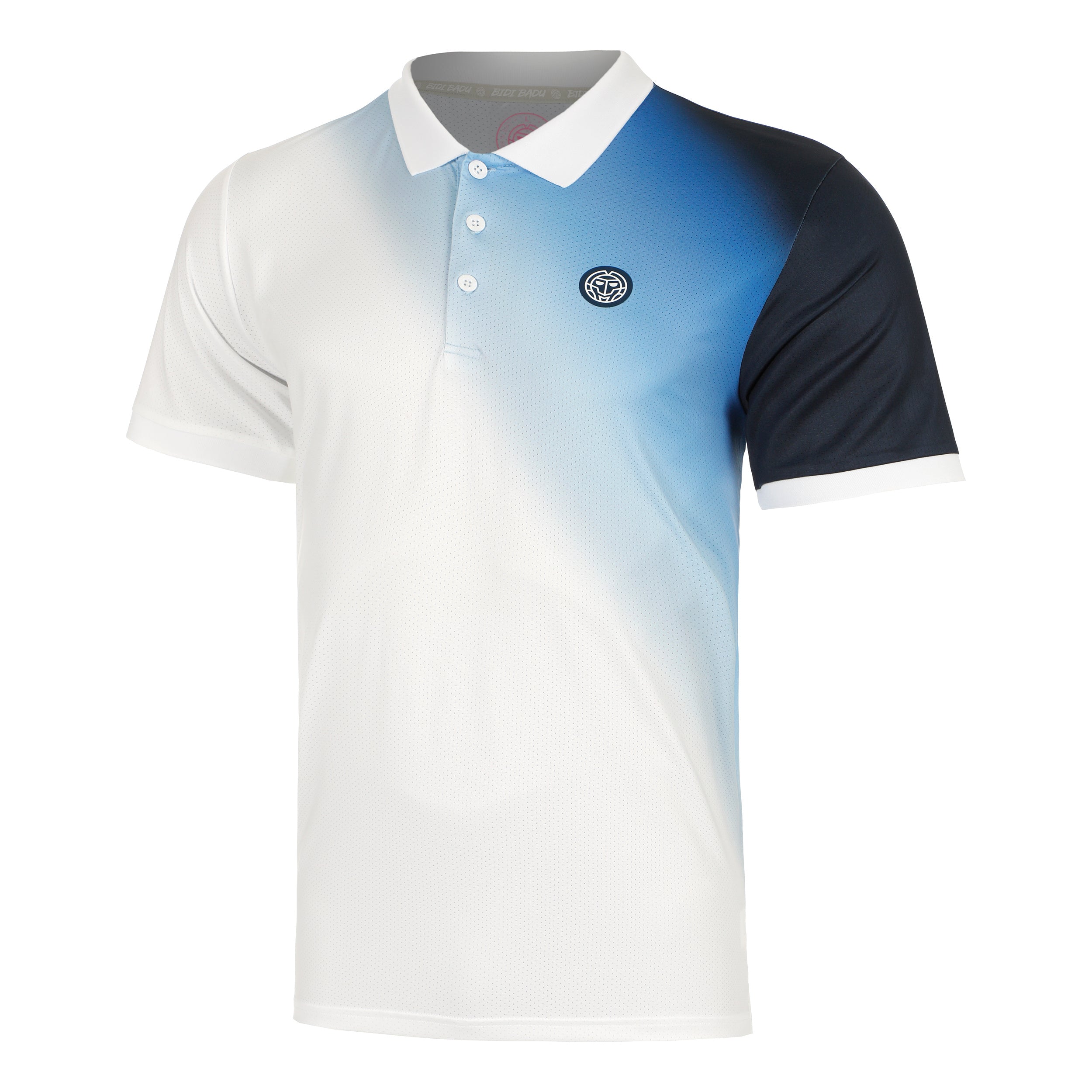 BIDI BADU Watercolour Polo Men-White,Blue