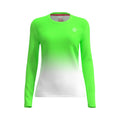 Crew Gradiant Long Sleeve Girls-Neon Green,White