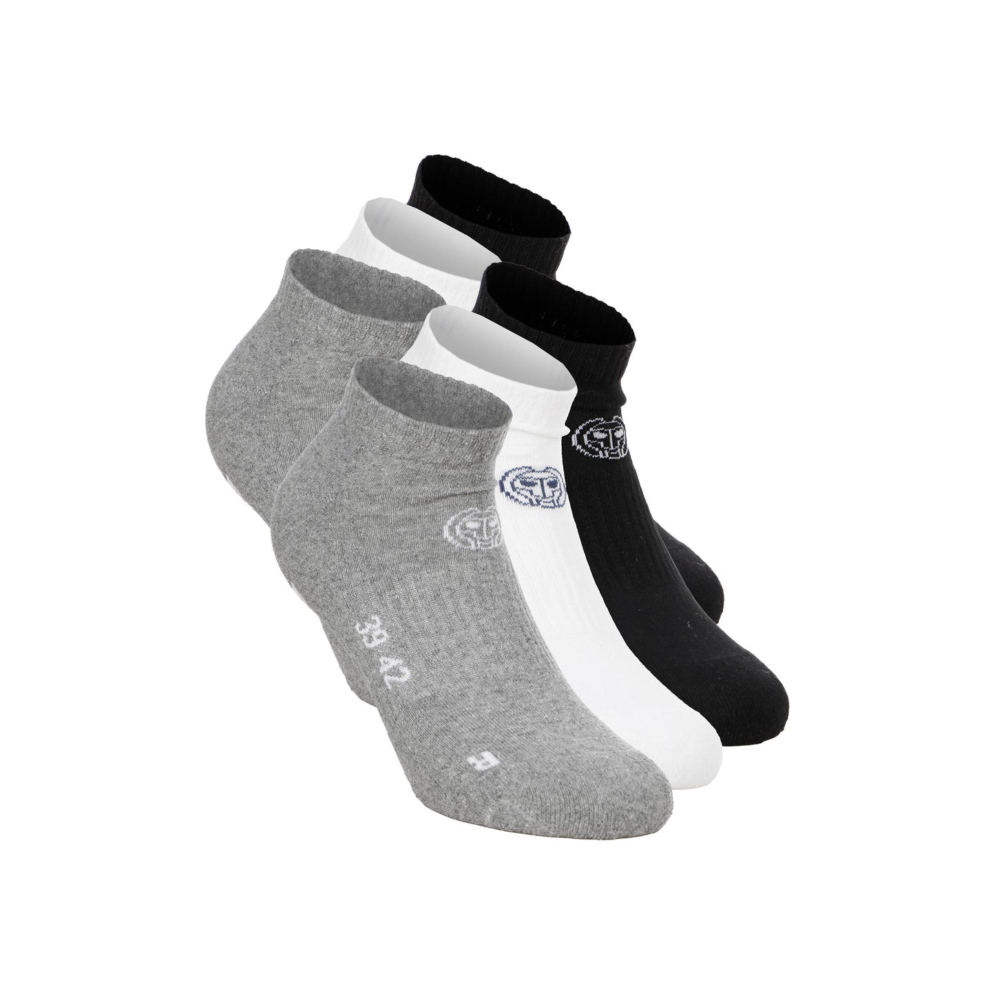 BIDI BADU No Party XXL No Show Move Tennissocken-Grau,Schwarz