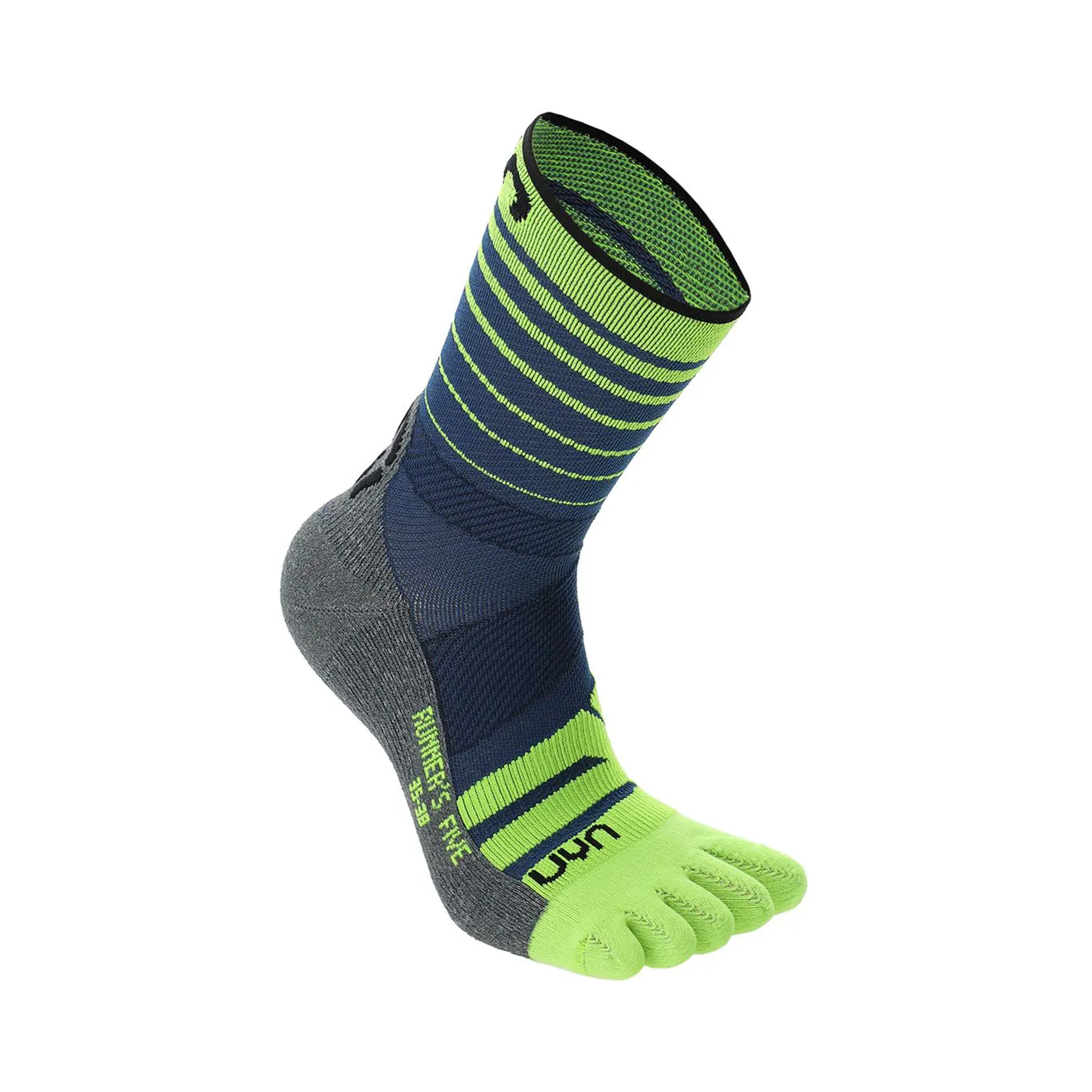 UYN Runner's Five Laufsocken Herren-Blau,Gelb