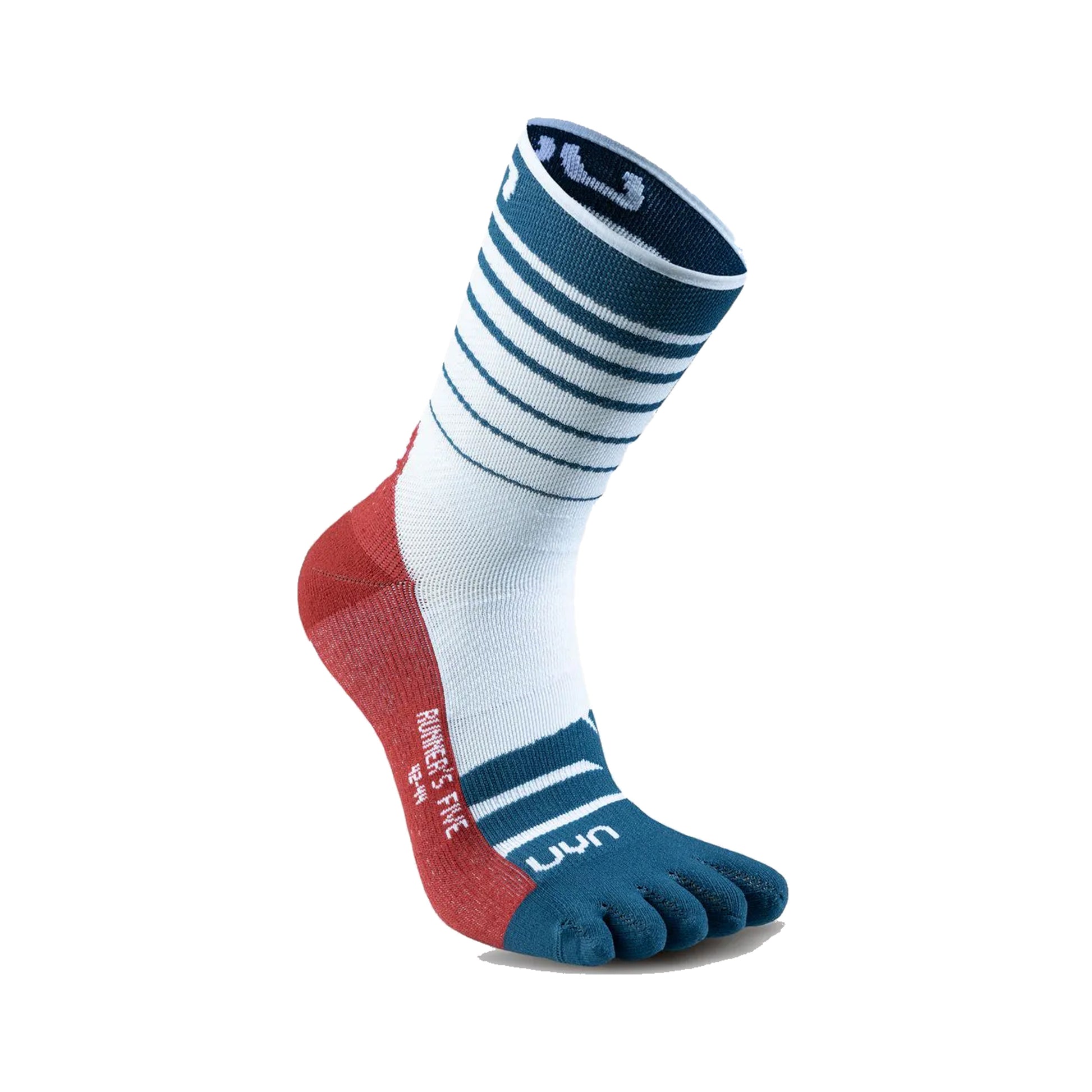 UYN Runner's Five Running Socks Men-White,Blue