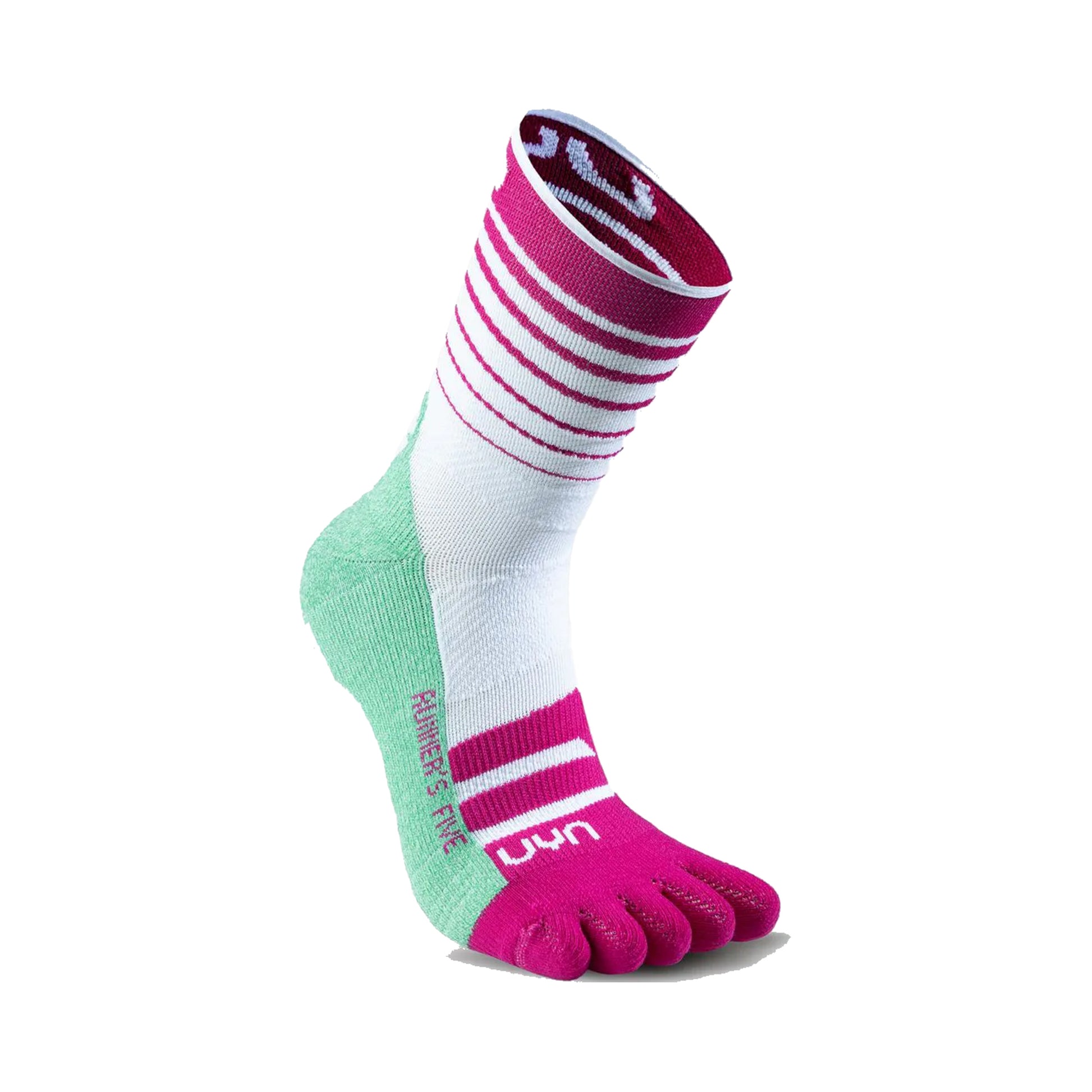 UYN Runner's Five Running Socks Women-White,Green