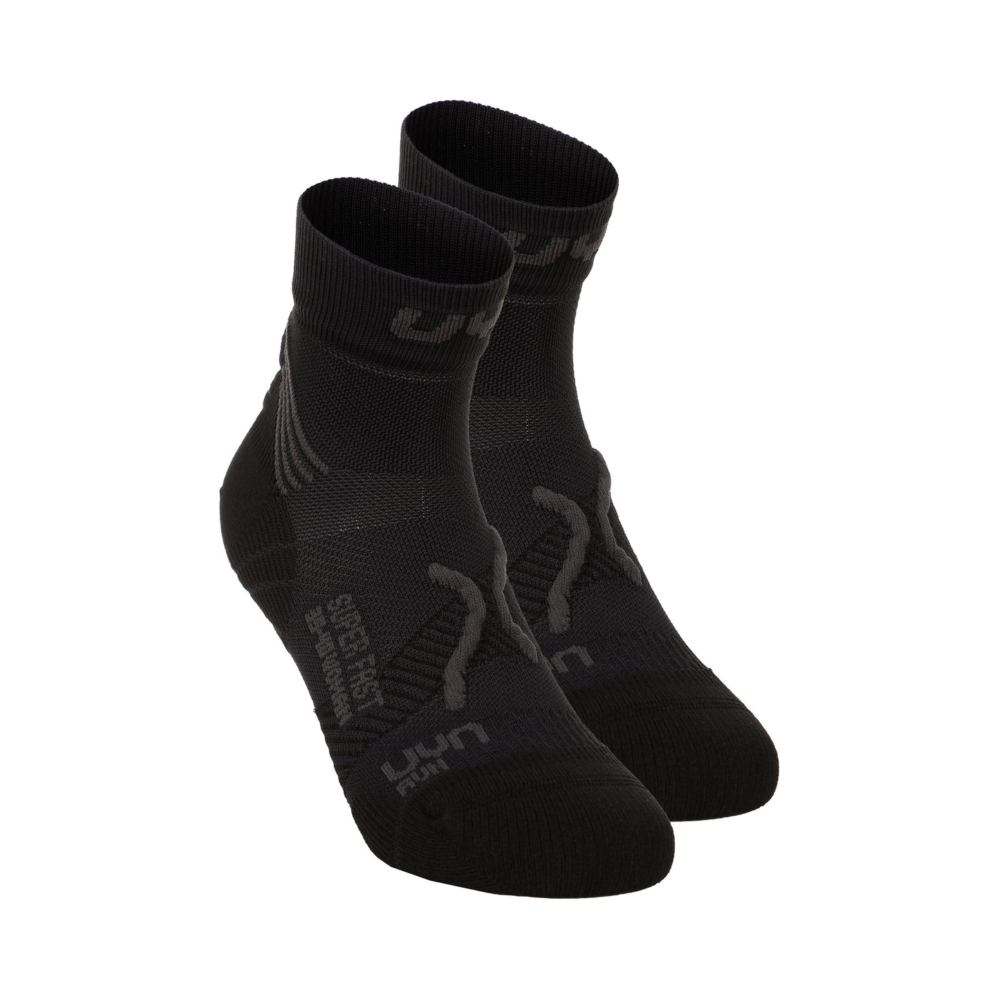 UYN Super Fast Running Socks 2 Pack Men-Black,Anthracite