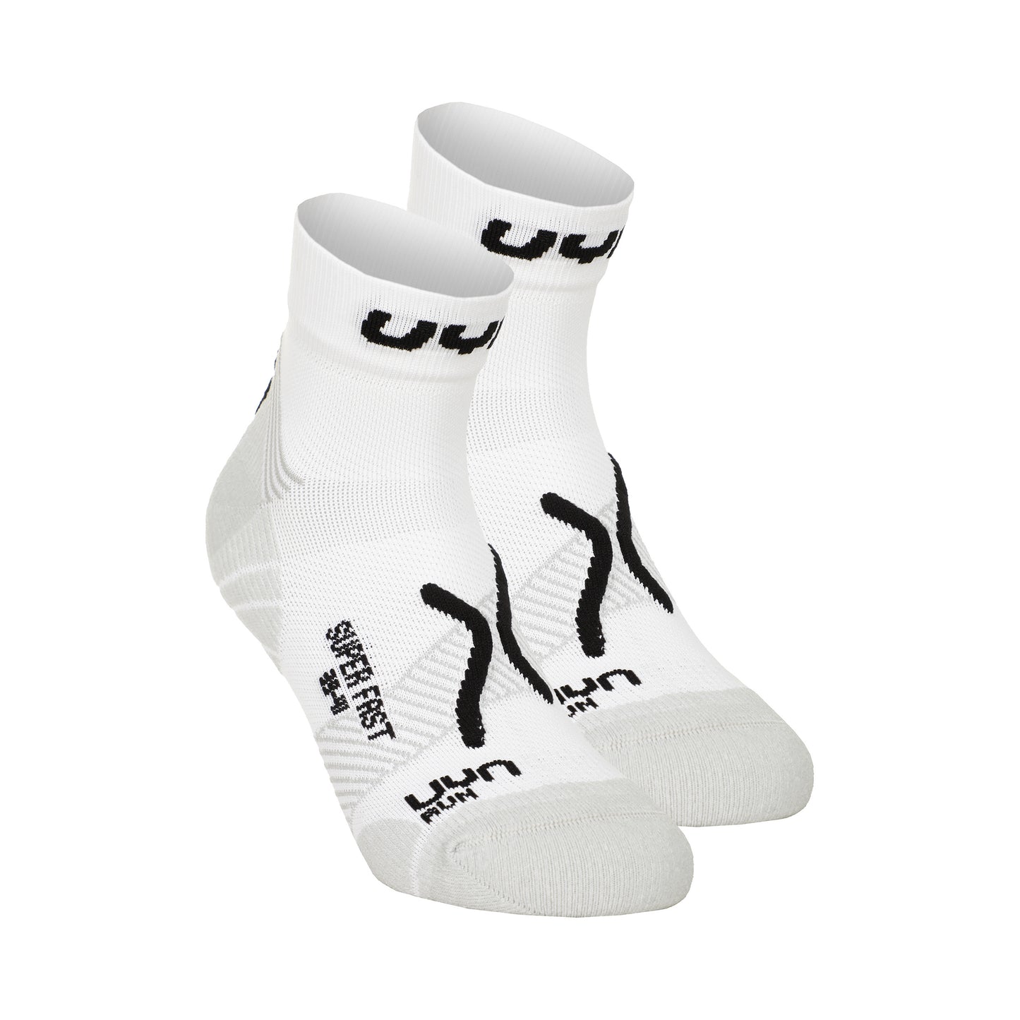 UYN Super Fast Running Socks 2 Pack Men-White,Black