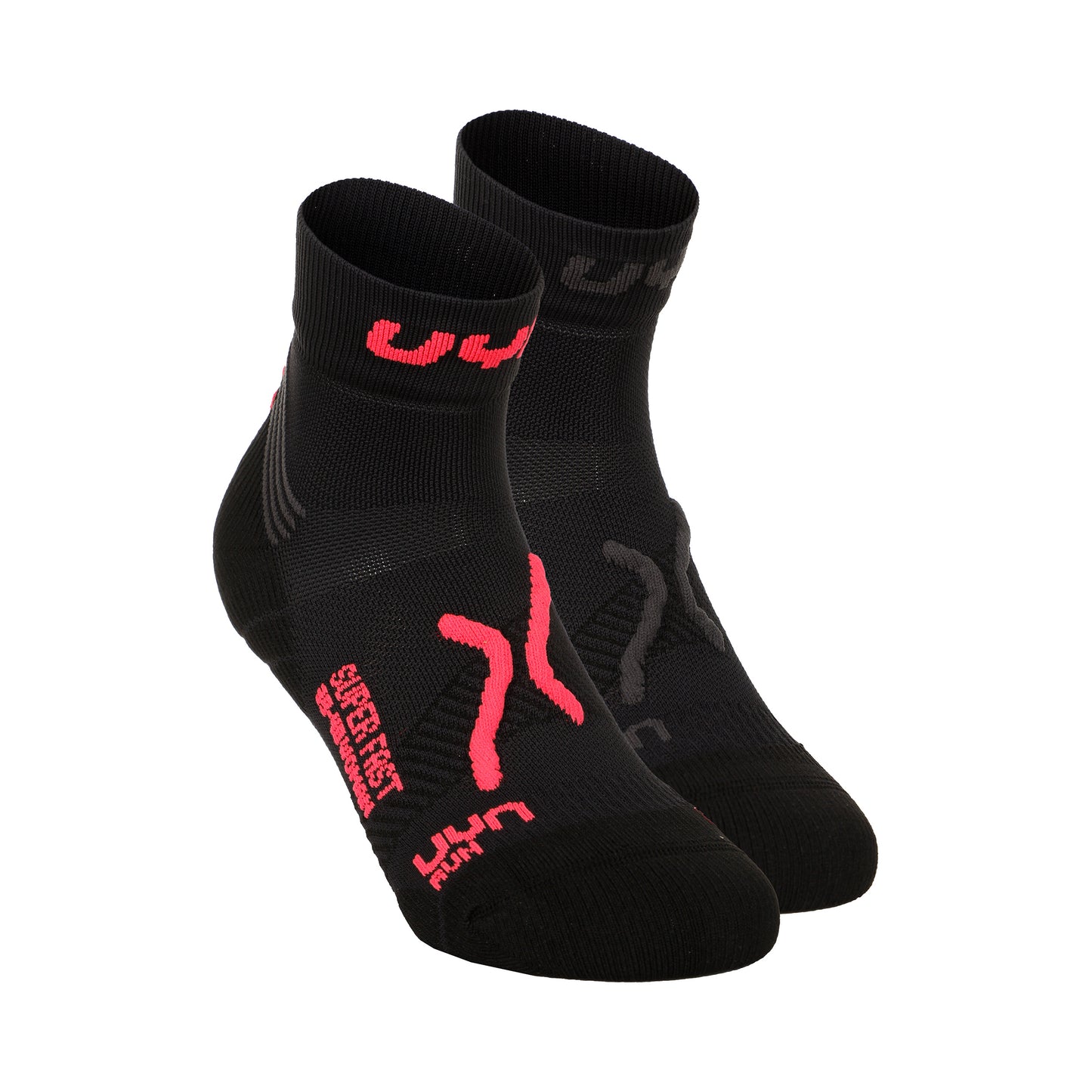UYN Super Fast Laufsocken 2er Pack Damen-Schwarz,Koralle
