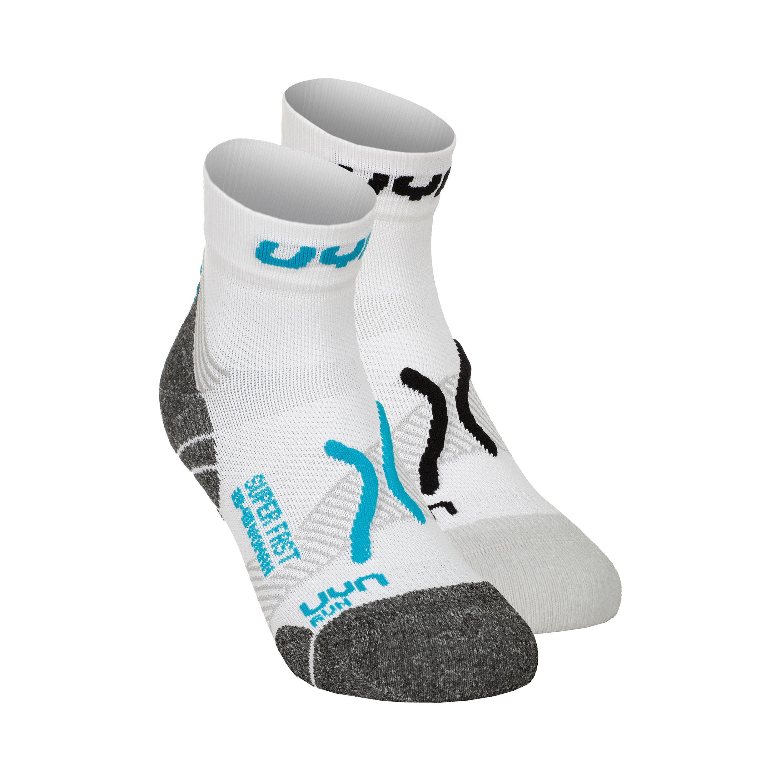 UYN Super Fast Laufsocken 2er Pack Damen-Weiß,Türkis