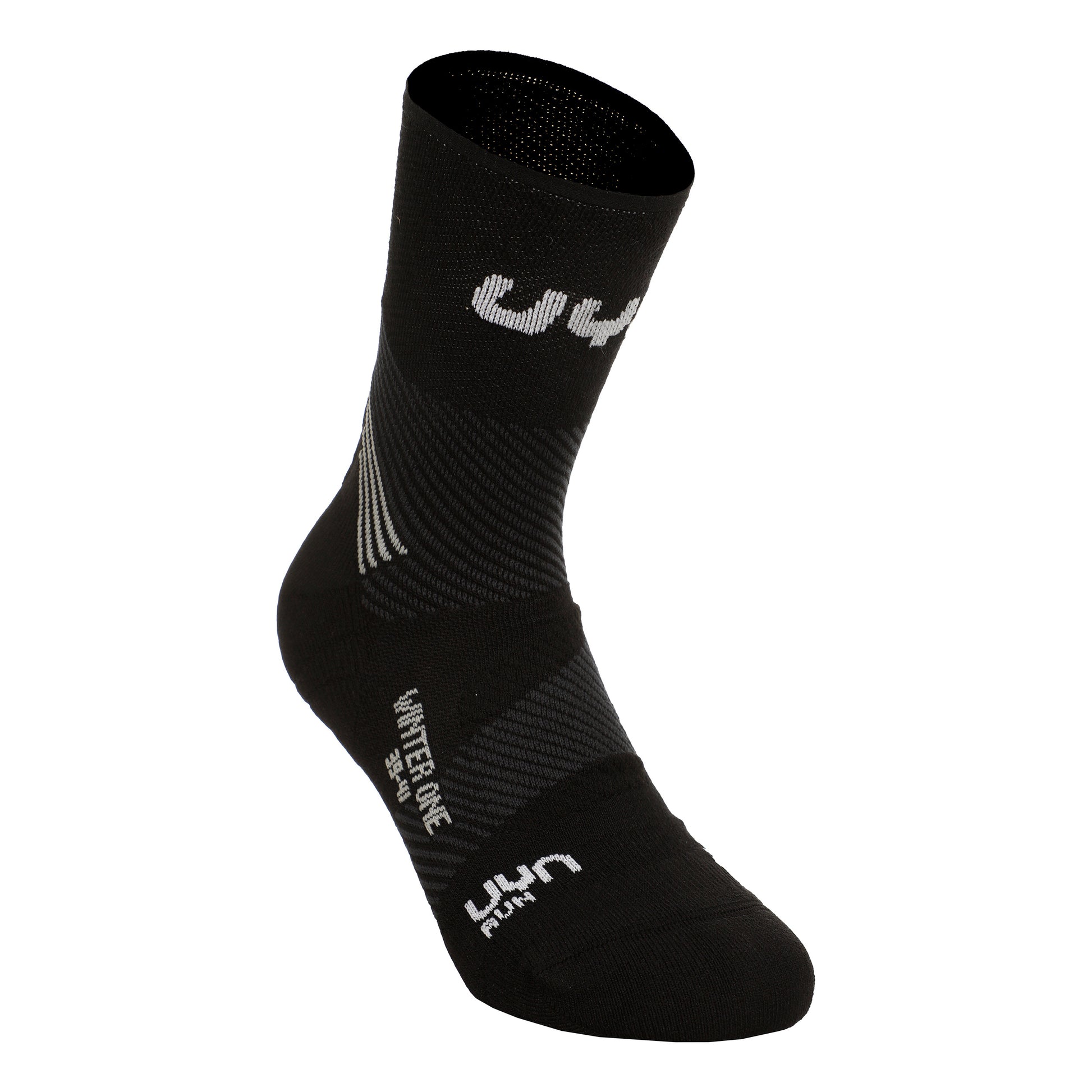 UYN Run Winter One Running Socks Women-Black,White