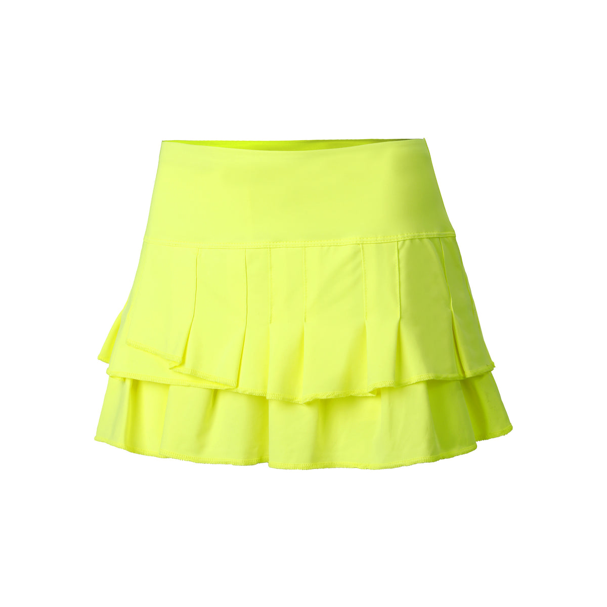 Lucky in Love Stitch Down Tier Skirt Women - neon yellow,