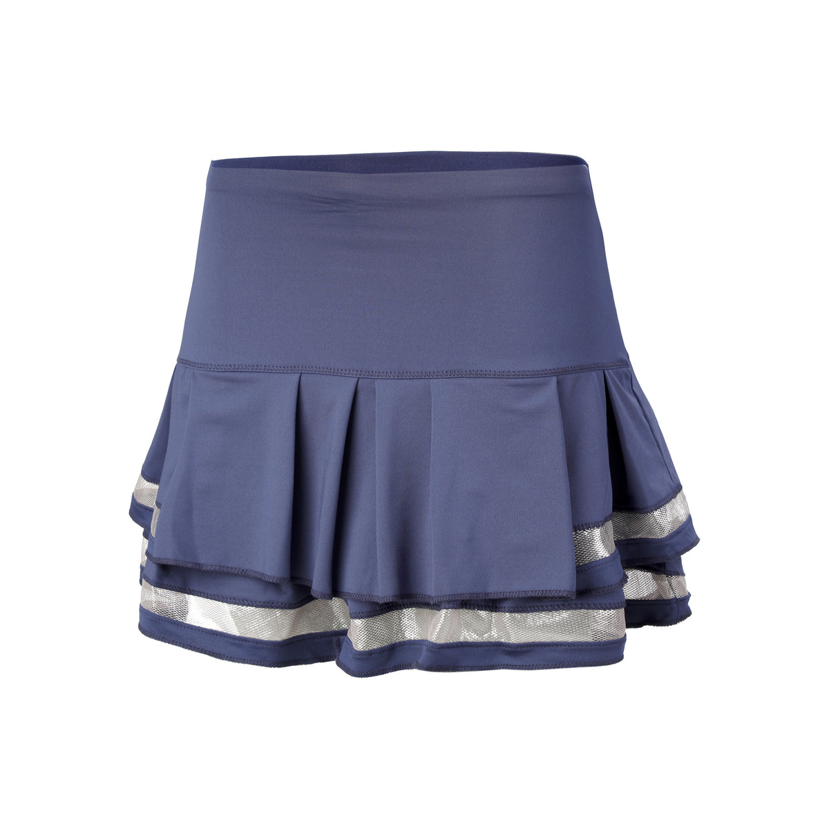 Lucky in Love Long Pleat Tier Rock Damen - blau, rosa