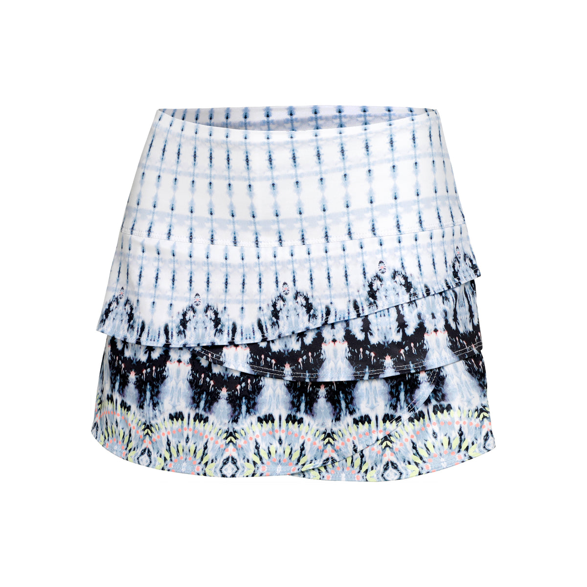 Lucky in Love Tye Dye Groove Rock Damen-Weiß,Blau