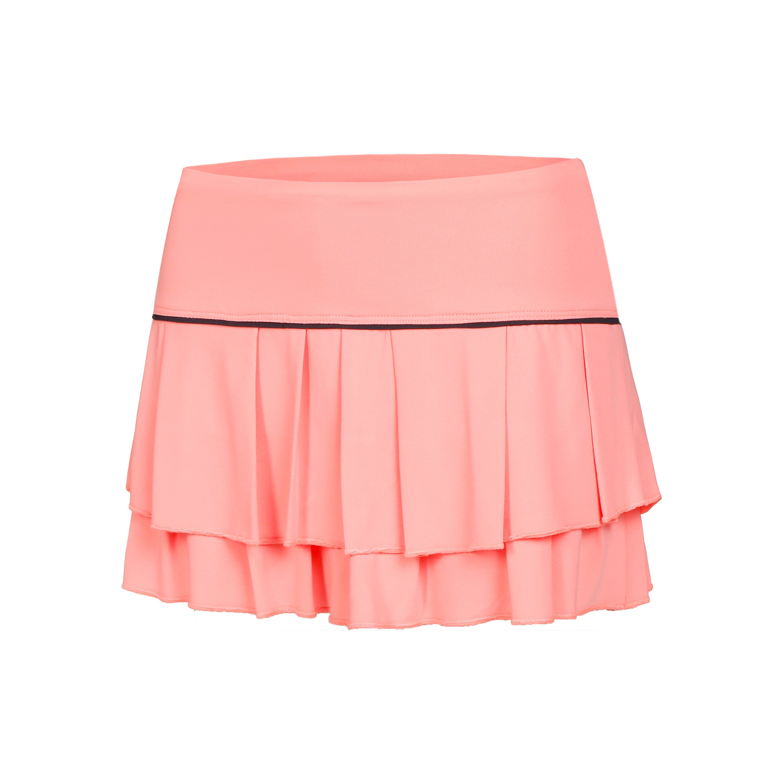 Lucky in Love Pleat Tier With Piping Skirt Women-Apricot,Black