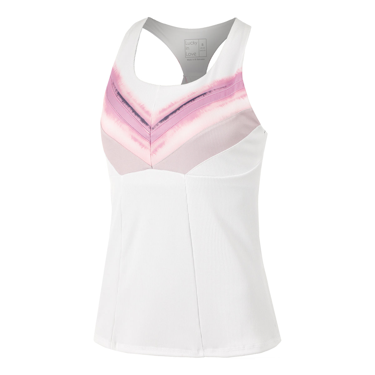 Lucky in Love Mystic Petal Racerback Tank-Top Damen - weiß, rosa