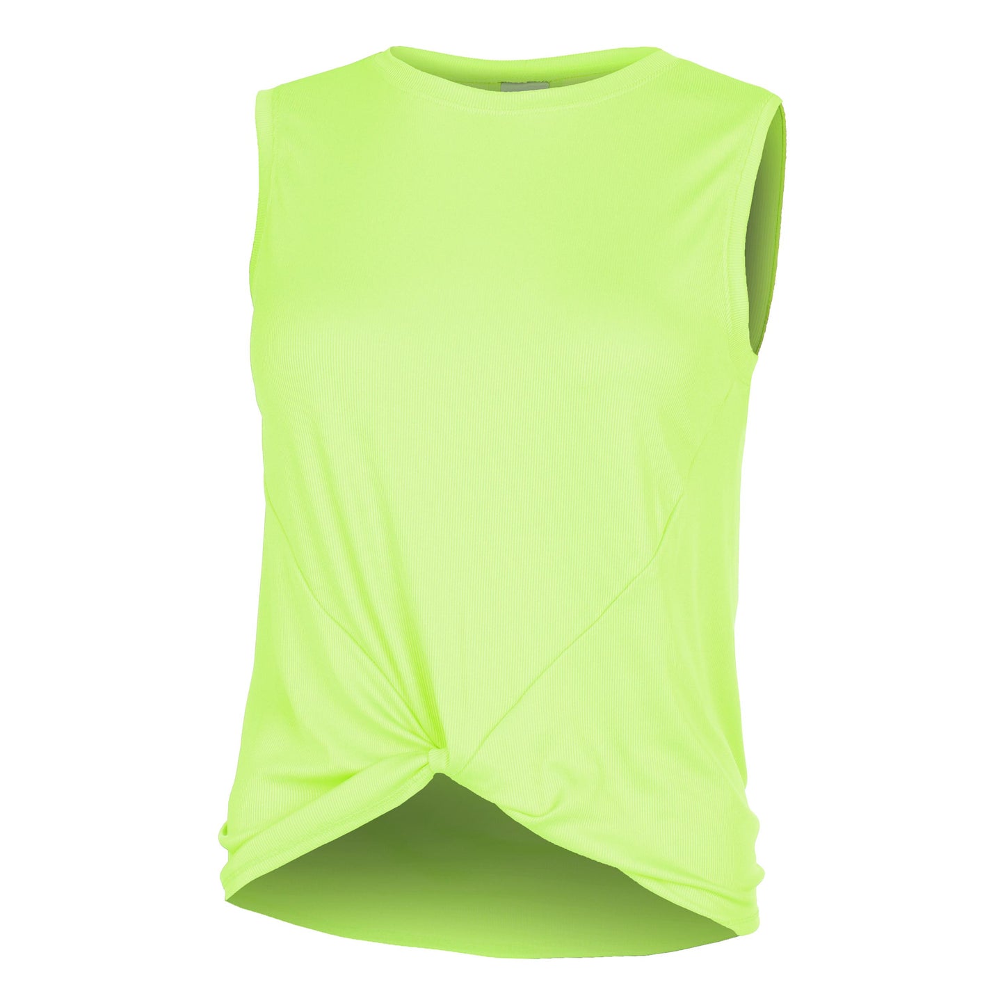 Lucky in Love Twist Front Tank Top Women-Neon Green