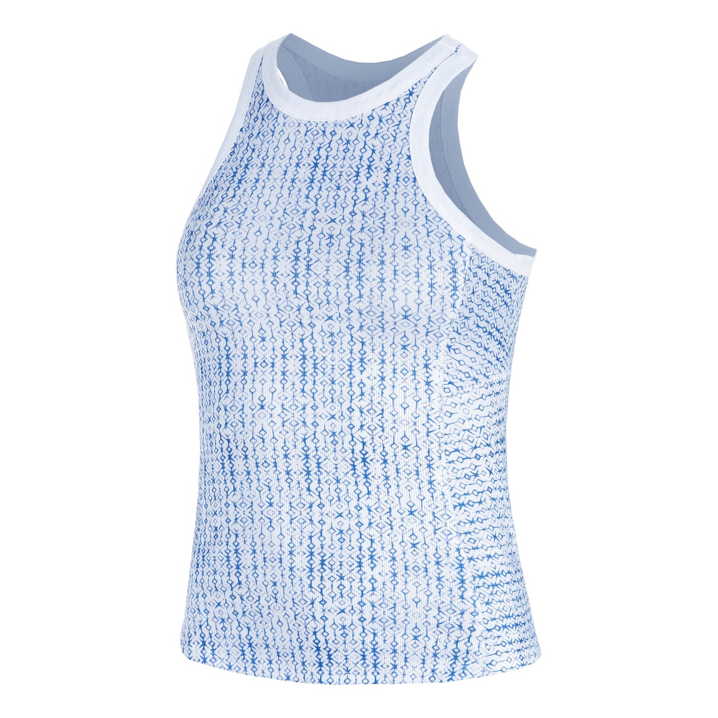 Lucky in Love Boho Tile Rib Tank Top Women-Blue,Multicoloured
