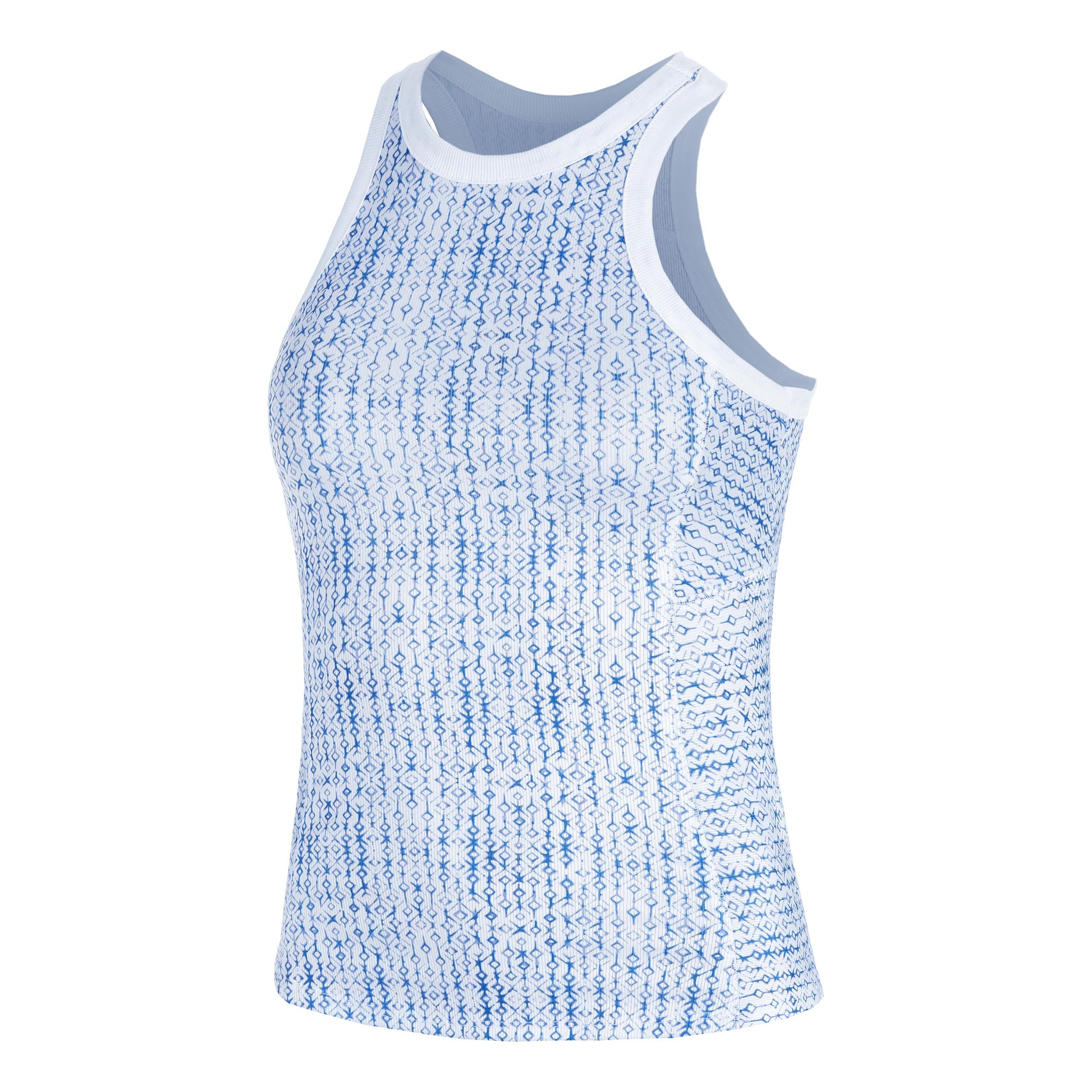 Lucky in Love Boho Tile Rib Tank Top Women-Blue,Multicoloured