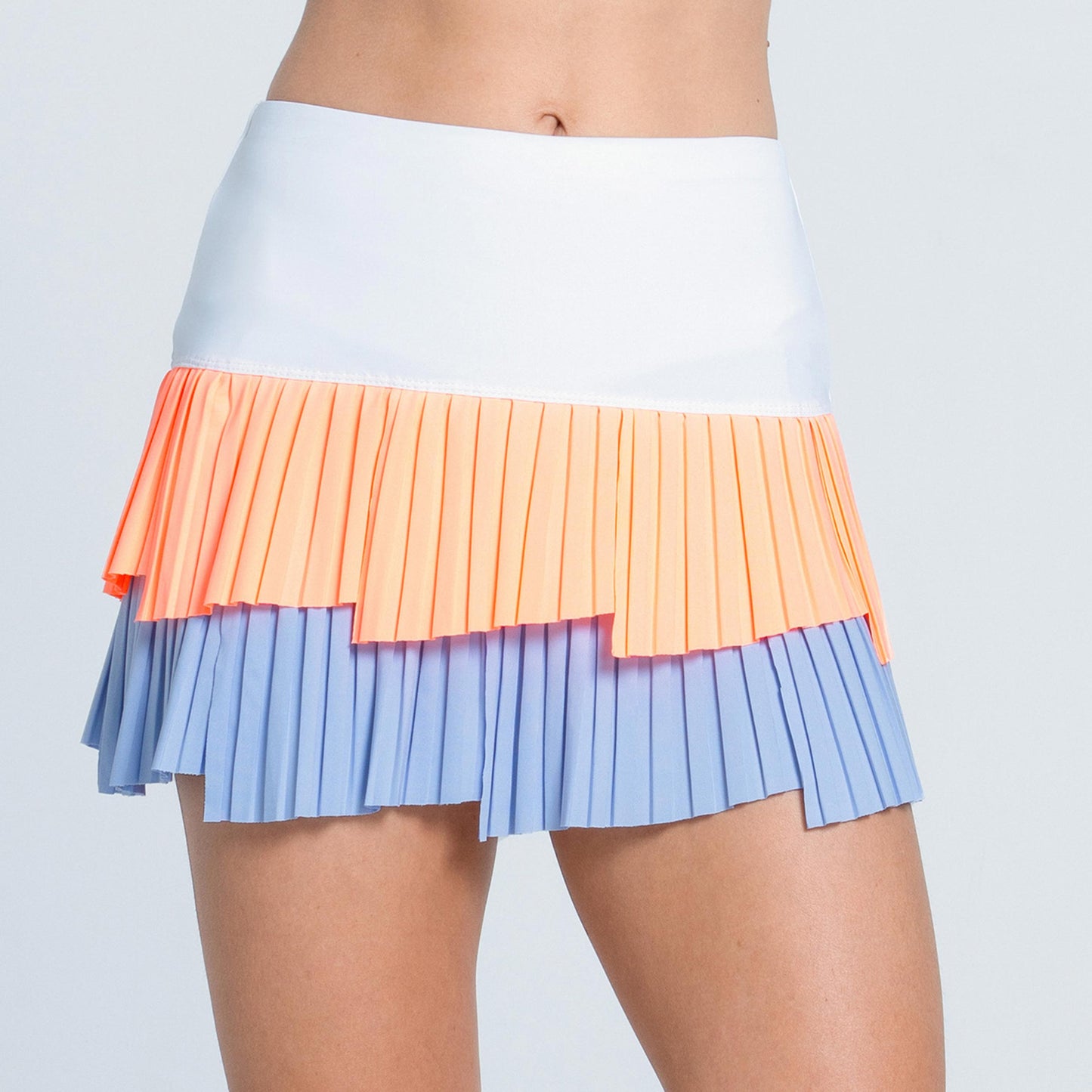 Lucky in Love Fly Pleated 13in Skirt Women-Light Blue,Apricot