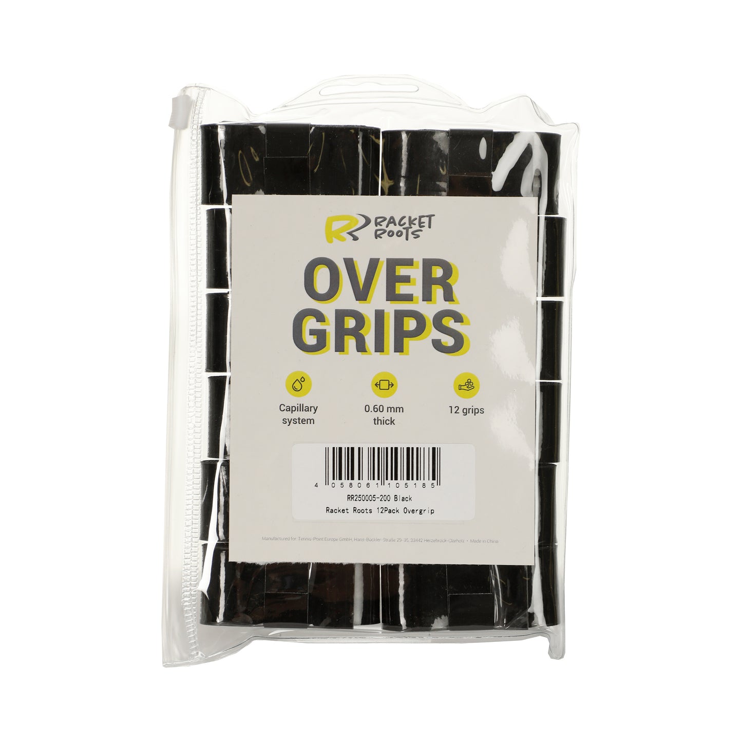 Racket Roots RR Grip 12 Pack-Black