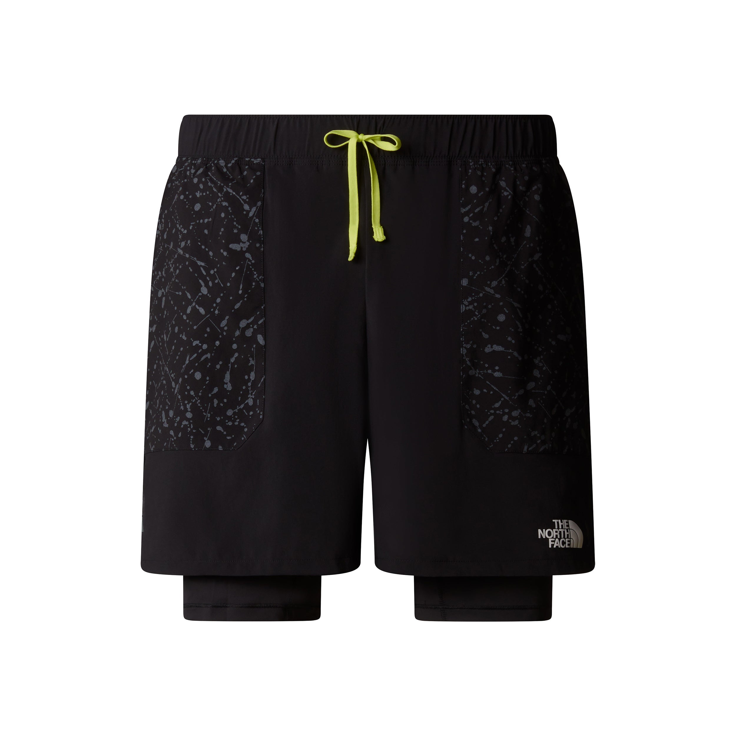 The North Face Sunriser 2in1 6in Running Shorts Men-Black,Neon Green