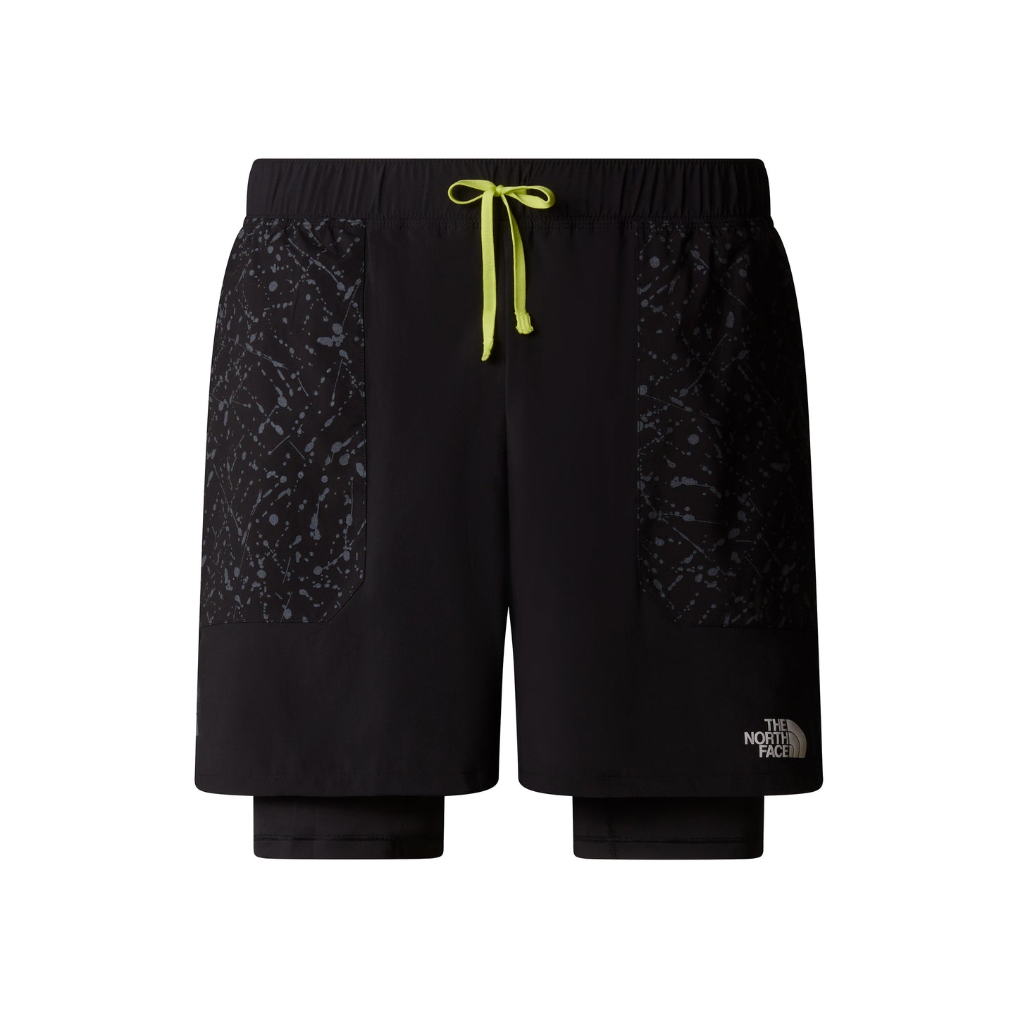 The North Face Sunriser 2in1 6in Running Shorts Men-Black,Neon Green