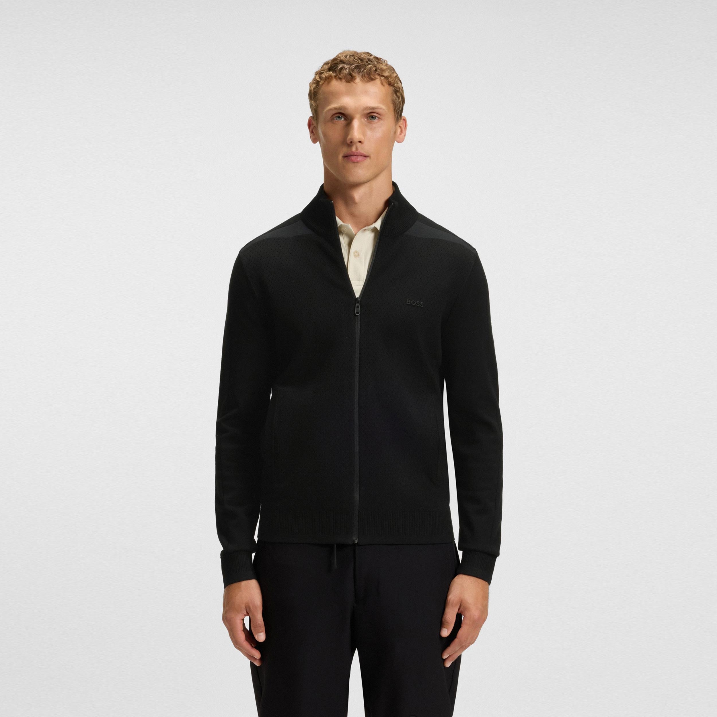 BOSS League Trainingsjacke Herren-schwarz
