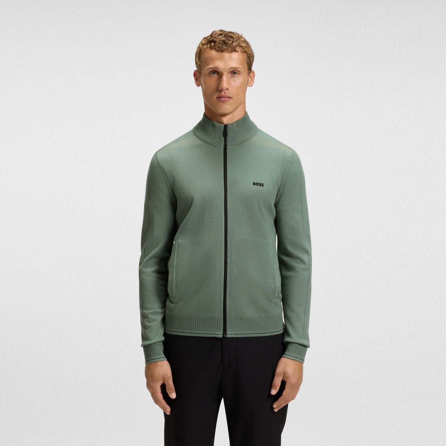 BOSS League Trainingsjacke Herren-oliv