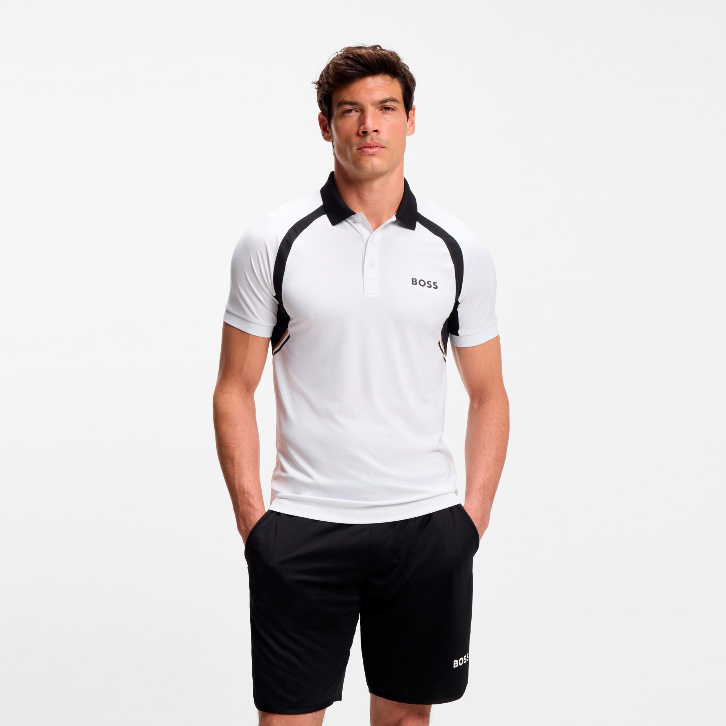 BOSS Spin Polo Herren-weiß