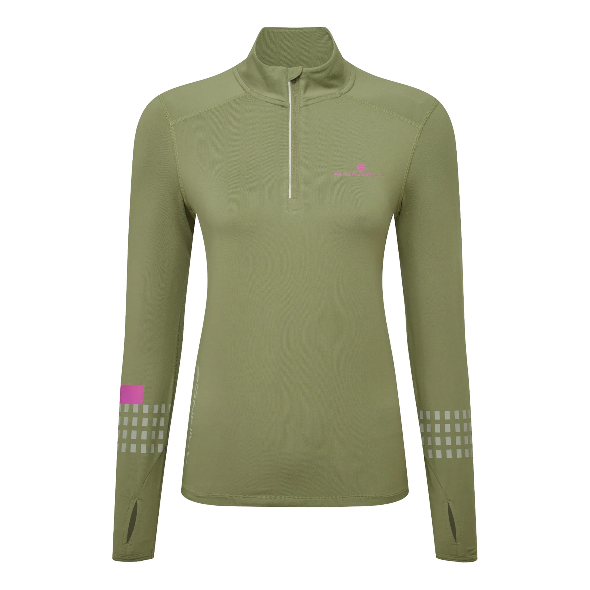 Ronhill Tech Afterhours 1/2 Zip Running Shirt Women-Olive