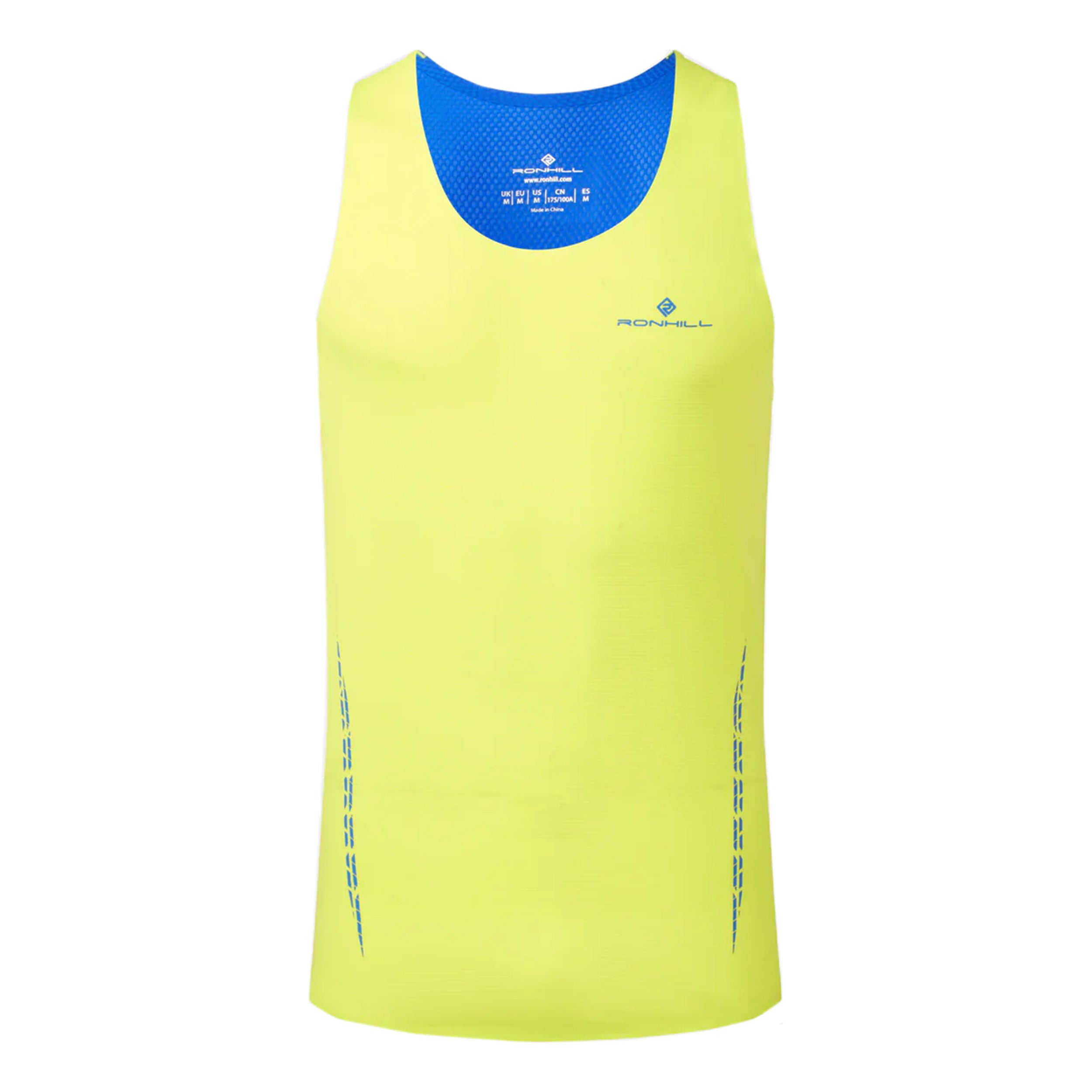 Ronhill Tech Race Laufshirt Herren - limette, blau