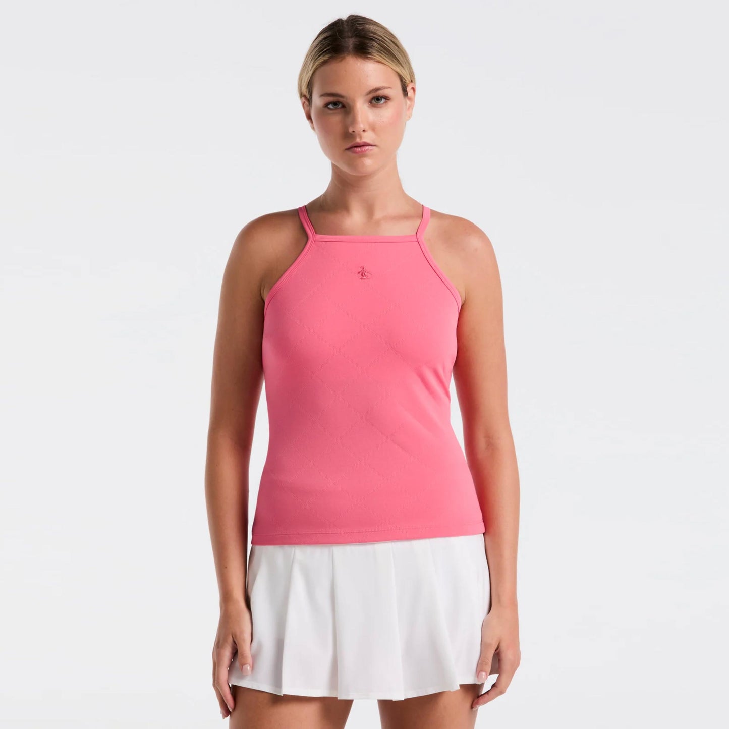 Original Penguin Grid Jacquard Tank Top Women-Pink