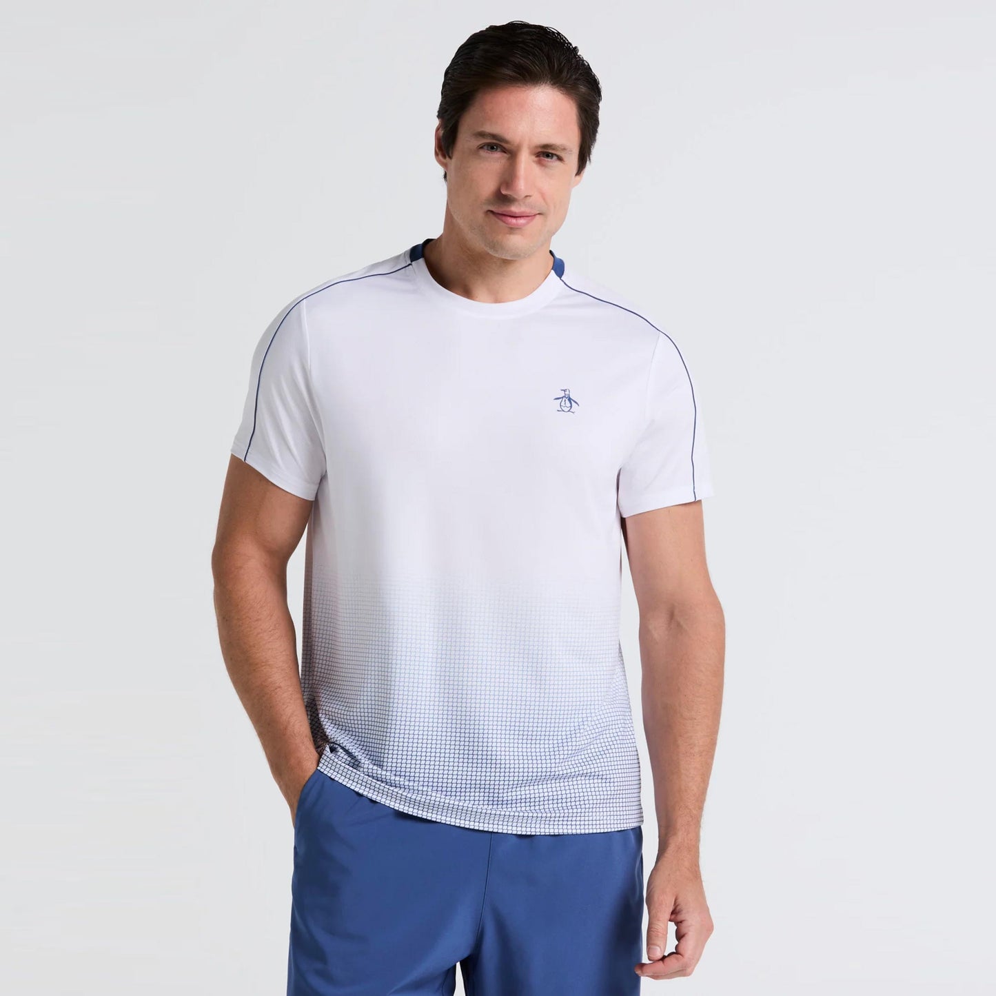 Original Penguin Performance Net Block T-Shirt Men-White