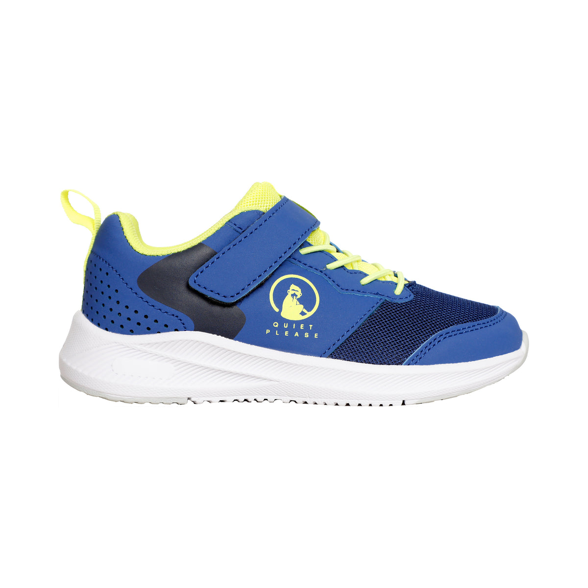 Quiet Please Courtstyler Velcro All Court Shoe Kids-Blue,Yellow